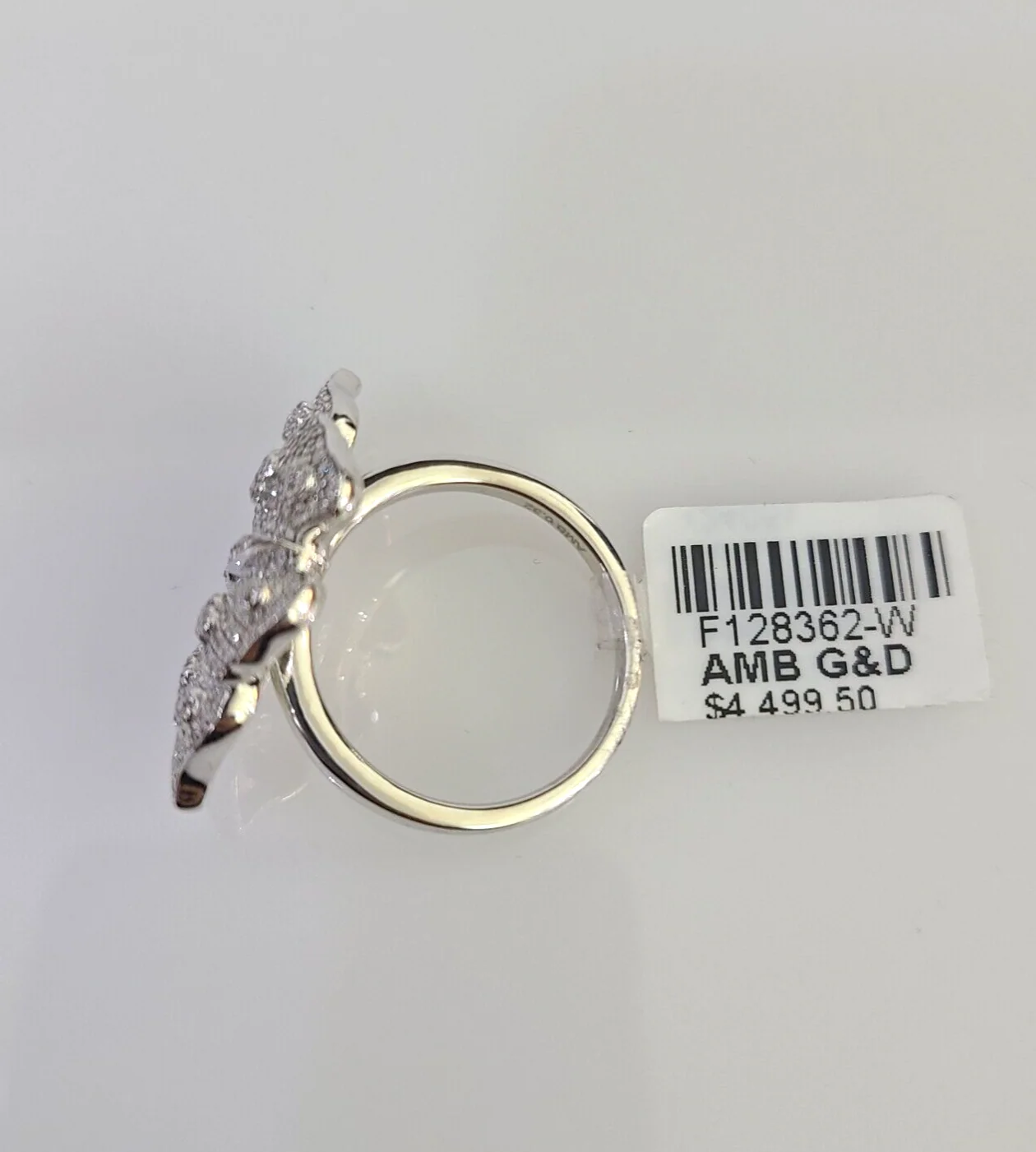 Real 10k Butterfly Diamond Ladies Ring Women Casual 10Kt White Gold All Sizes - Image 6