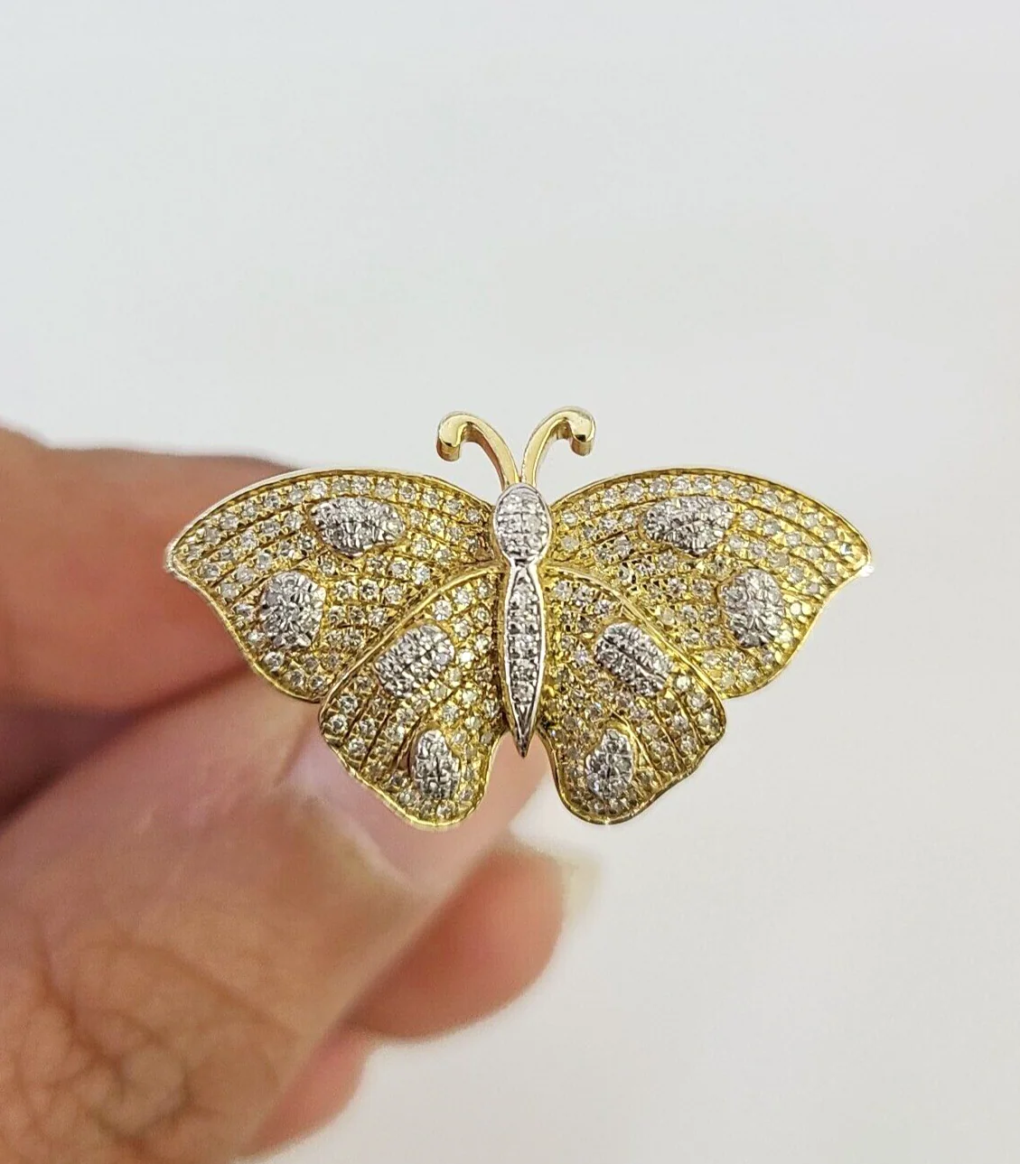 Real 10k Butterfly Diamond Ladies Ring Women Casual 10Kt Yellow Gold All Sizes - Image 7