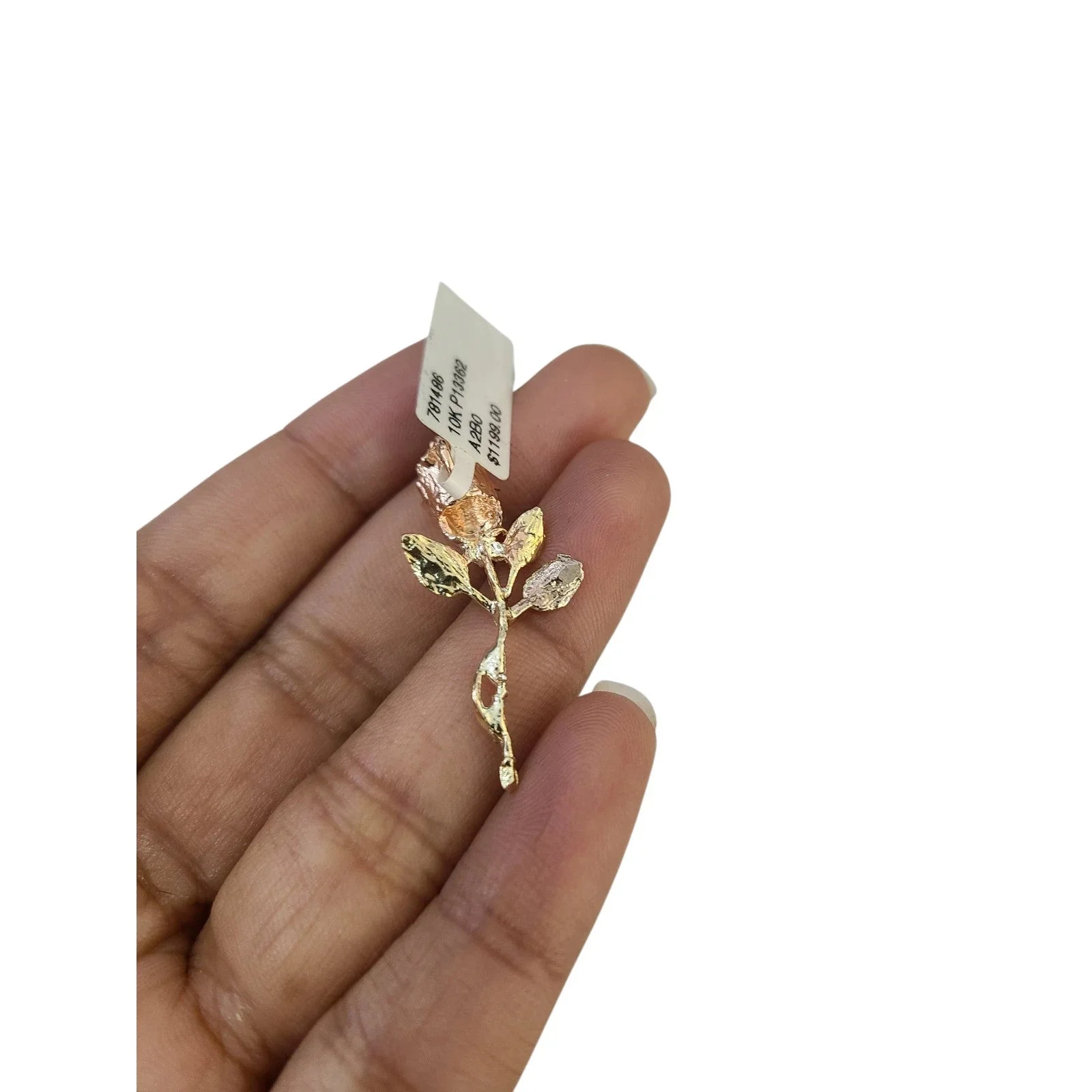 Real 10k Chain Pendant SET Rose Trio Gold Charm Miami Cuban Link Necklace 2.5mm - Image 8