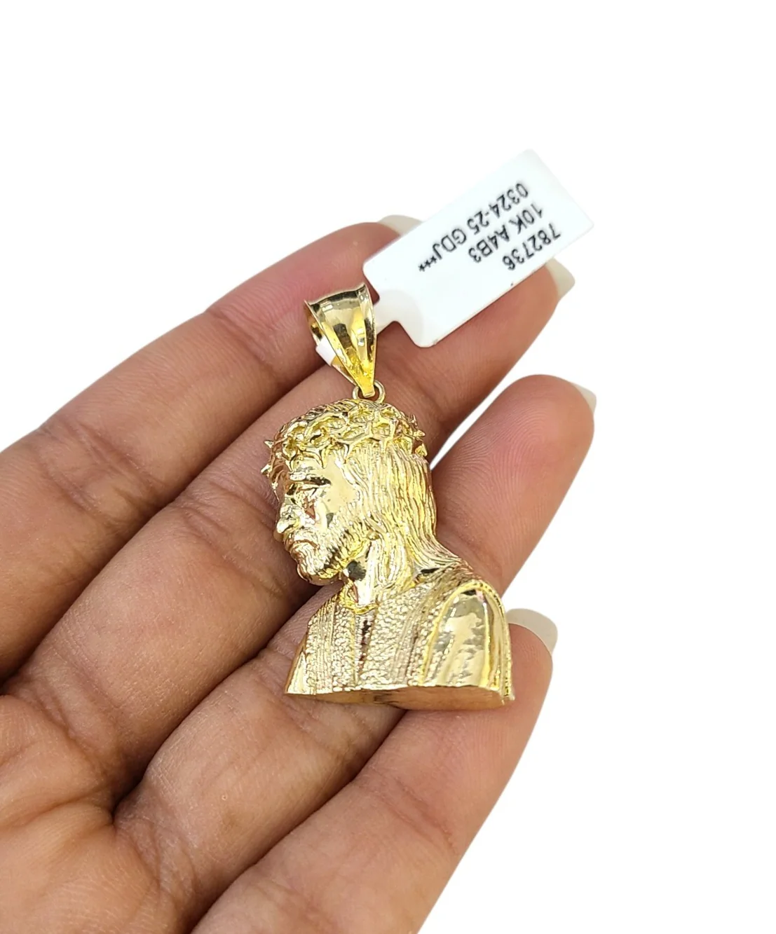 Real 10k Charm Pendant Christ Head Yellow Gold 10KT