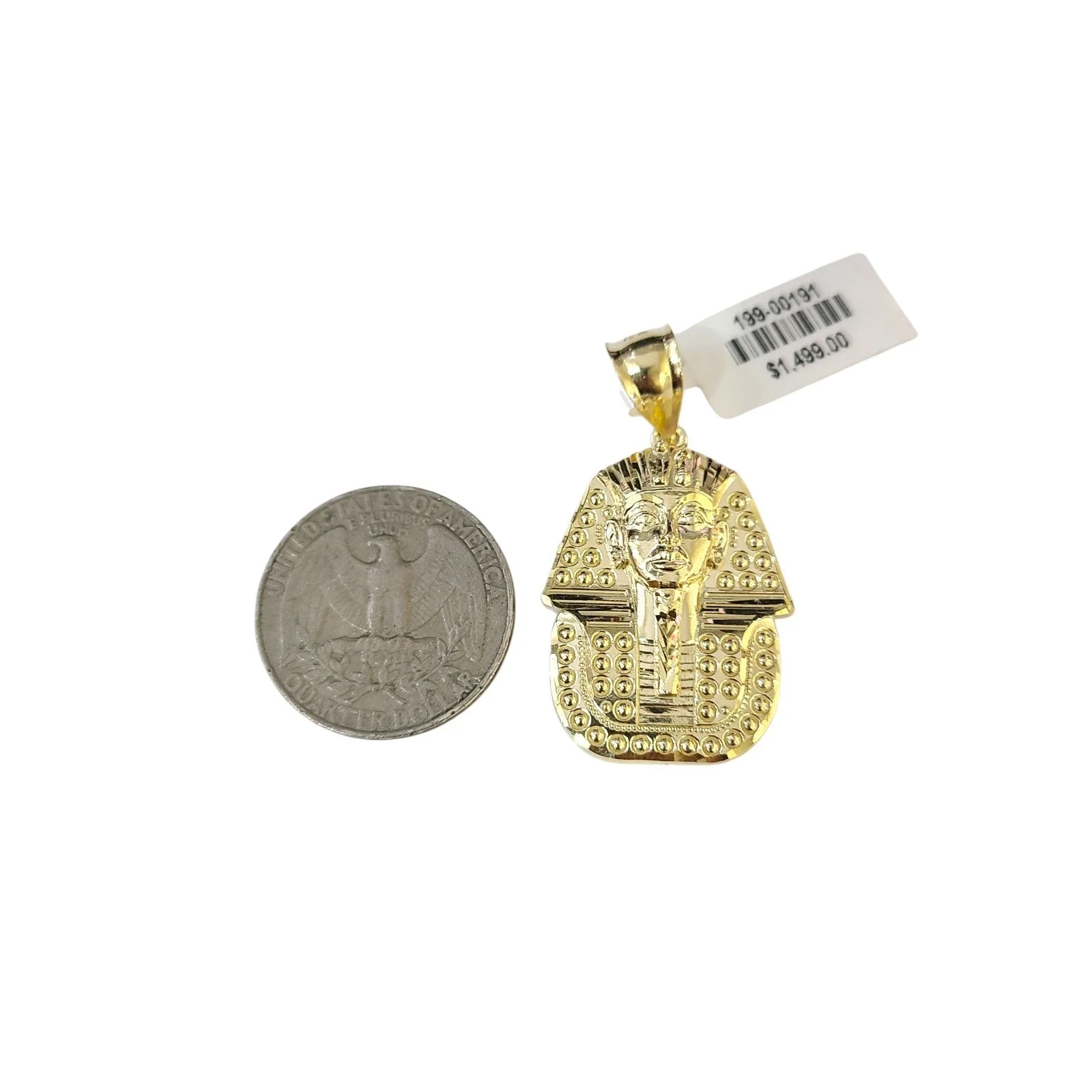 Real 10k Charm Pendant Pharaoh Egyptian Yellow Gold 10KT - Image 4