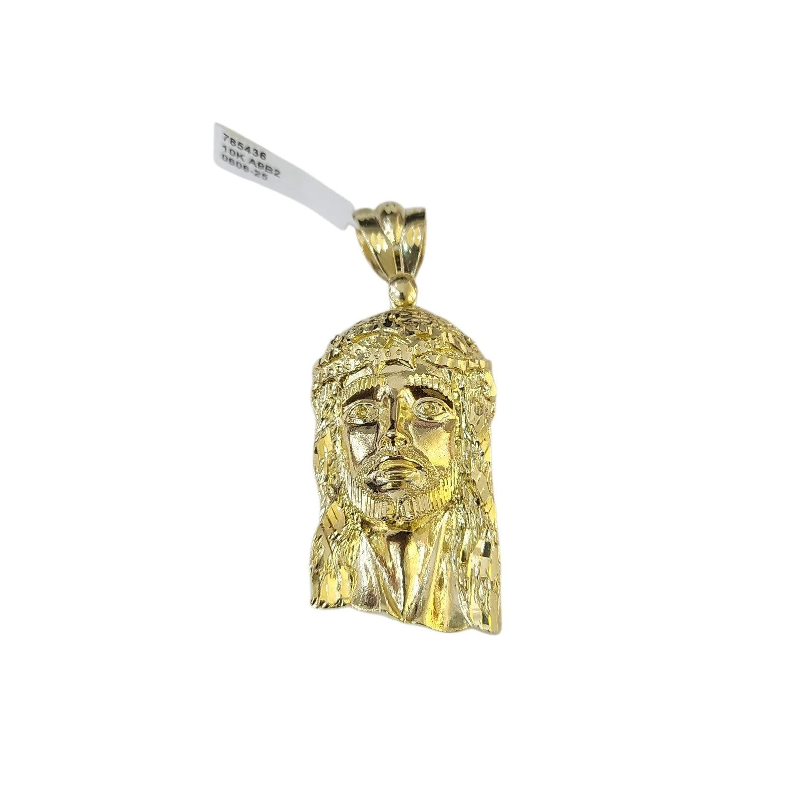 Real 10k Charm Pendant Religious Head Christ Yellow Gold 10KT