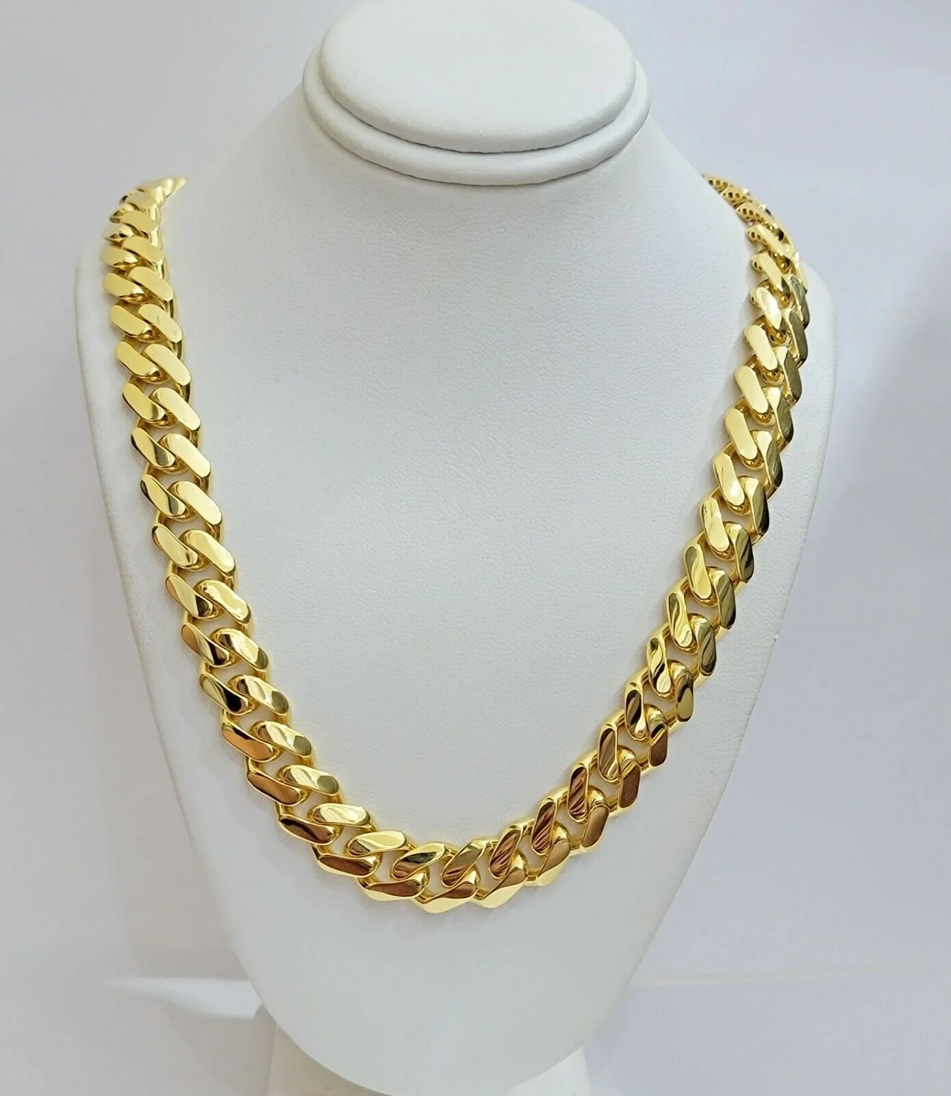 Real 10k Gold 15mm Mens Chain Royal Link Miami Cuban Monaco 22" Short Necklace - Image 4