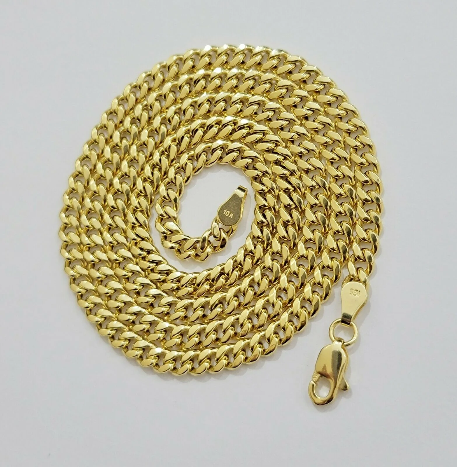 Real 10k Gold 22" Miami Cuban Link Chain Pendant Set 3.5mm Necklace World Charm - Image 4