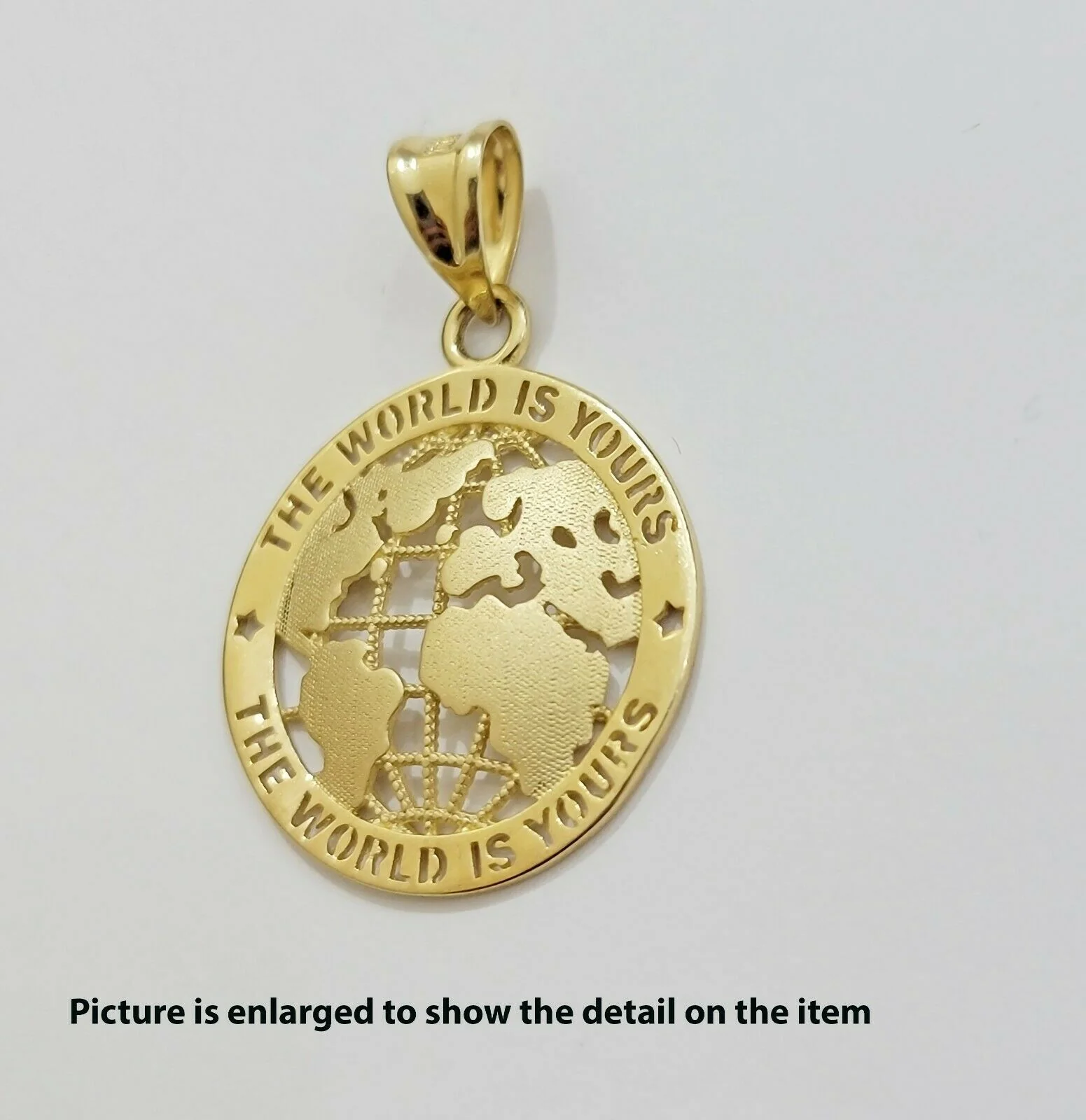Real 10k Gold 22" Miami Cuban Link Chain Pendant Set 3.5mm Necklace World Charm - Image 8