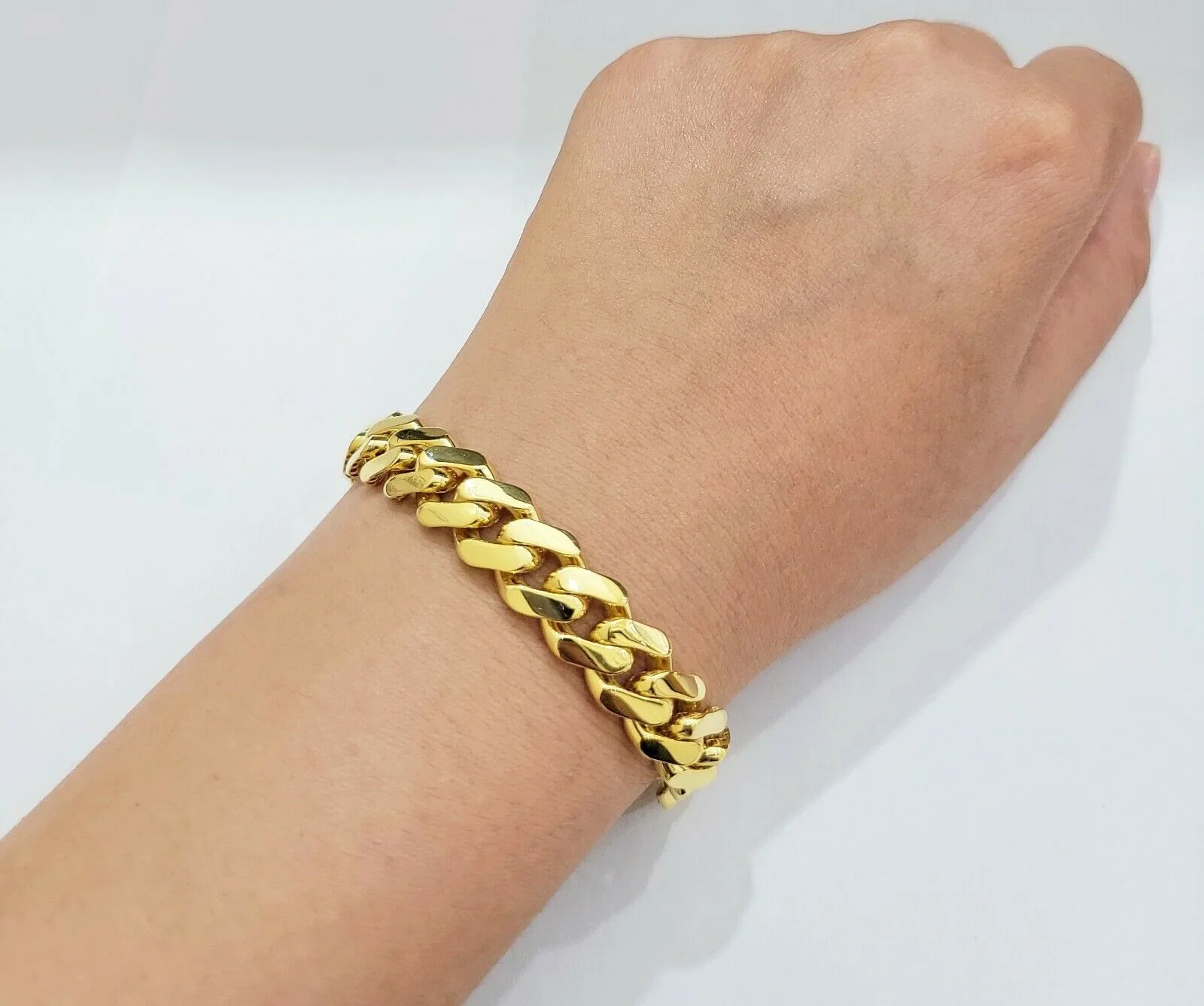 Real 10k Gold Bracelet 11mm Miami Cuban Royal Link 8.5" Shiny Plain Monaco,10kt - Image 4