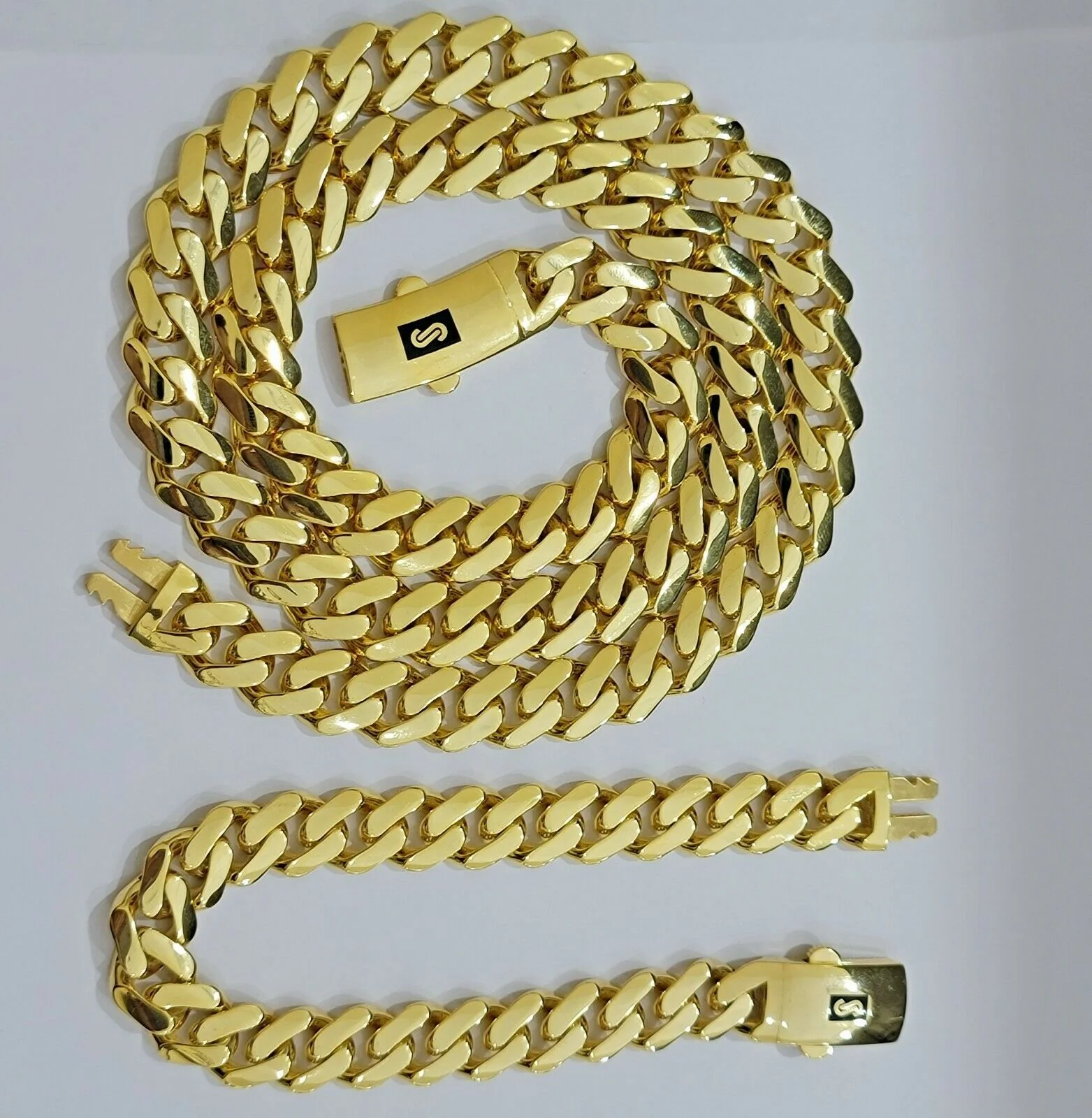 Real 10k Gold Bracelet 11mm Miami Cuban Royal Link 8" Shiny Plain Moneco, Men's - Image 7