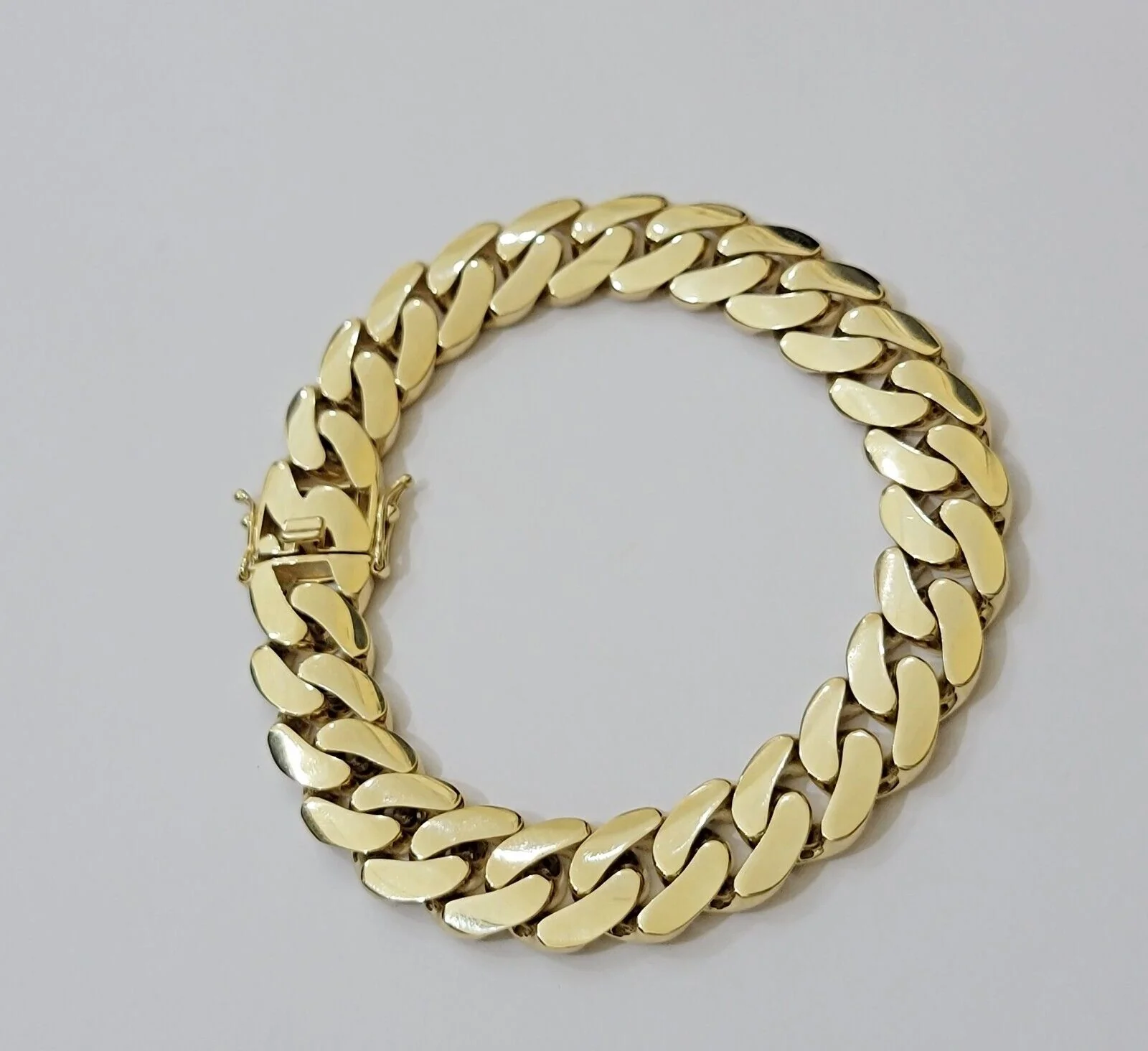 Real 10k Gold Bracelet 12mm Royal Miami Cuban Link 9 inch Men's 10kt Yellow Gold - Image 9