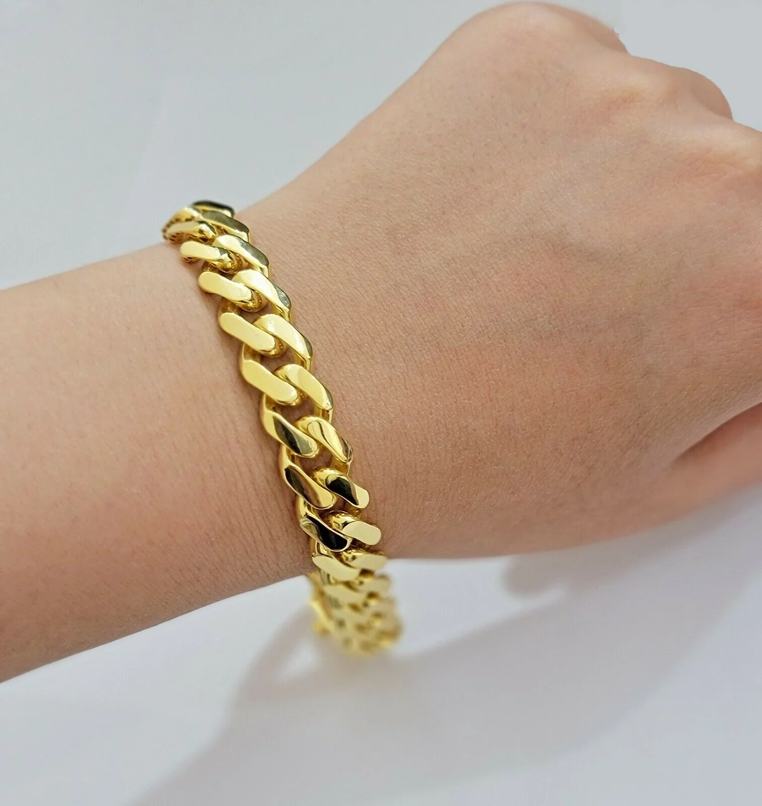 Real 10k Gold Bracelet 13mm Miami Cuban Royal Link 8.5" Shiny Plain Monaco,10kt - Image 6