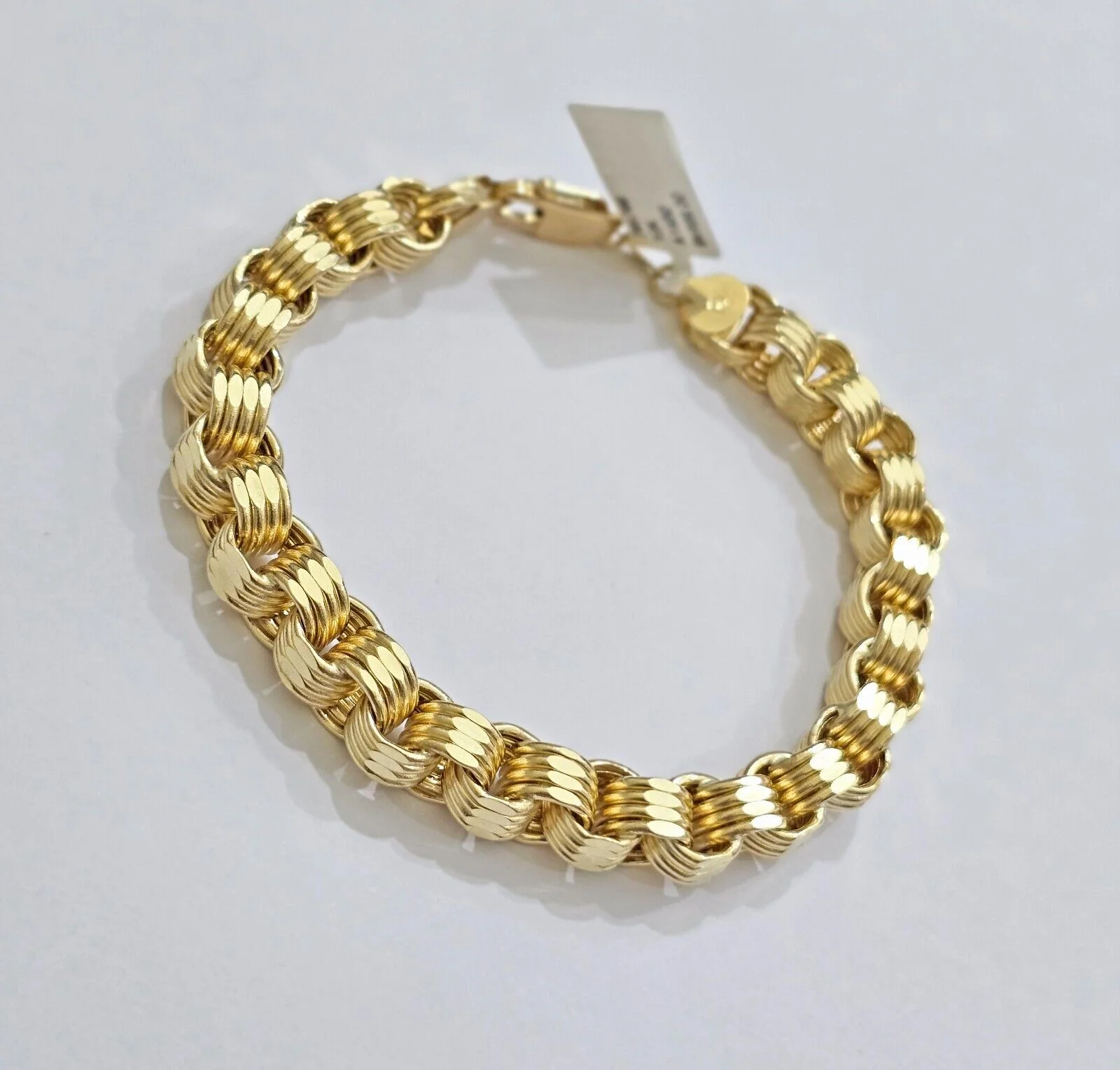 Real 10k Gold Bracelet Byzantine Box 8 Inch 8.5mm 10kt Yellow Gold Men's Genuine - Image 6