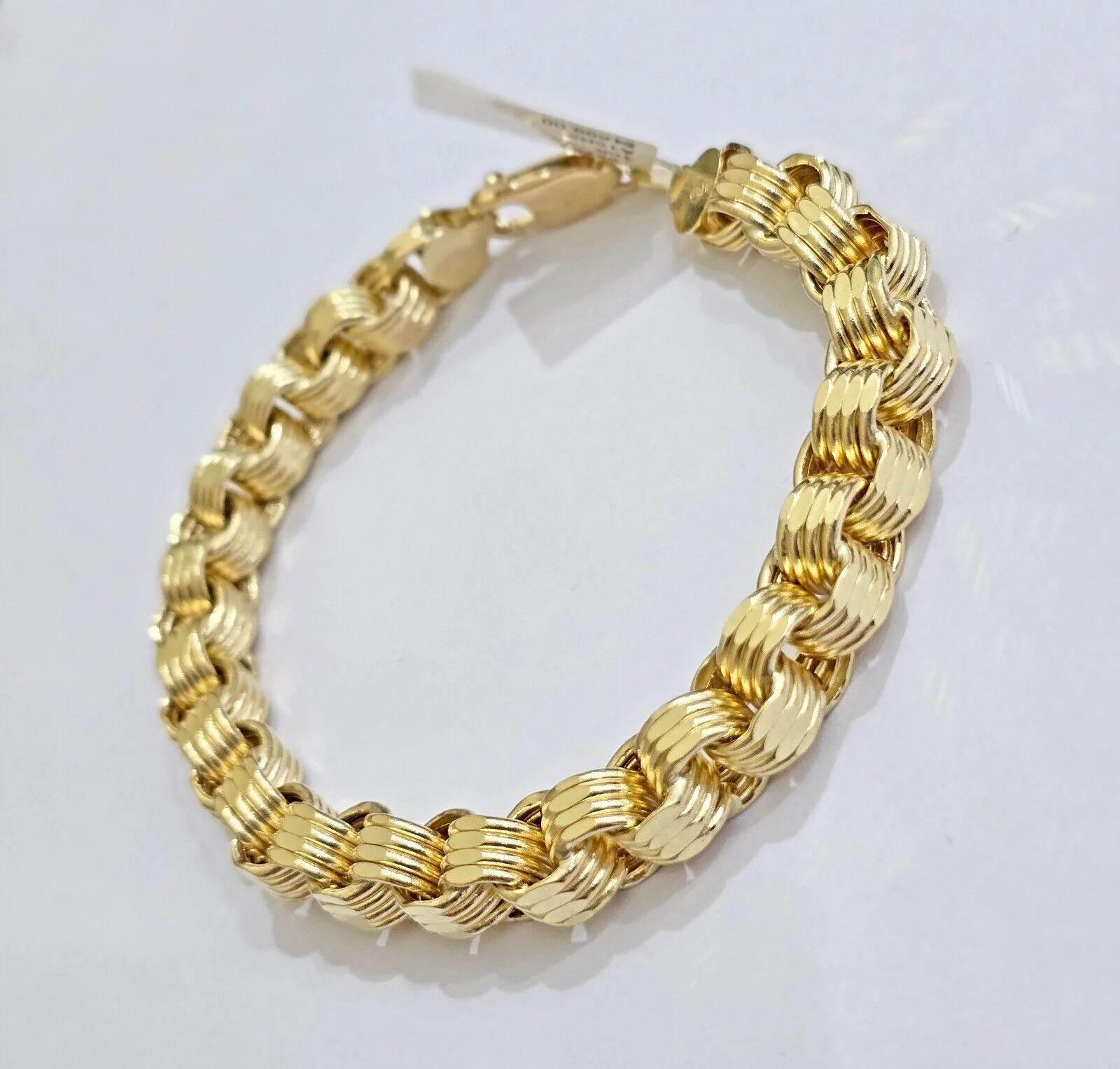 Real 10k Gold Bracelet Byzantine Box 9 Inch 8.5mm 10kt Yellow Gold Men's Genuine