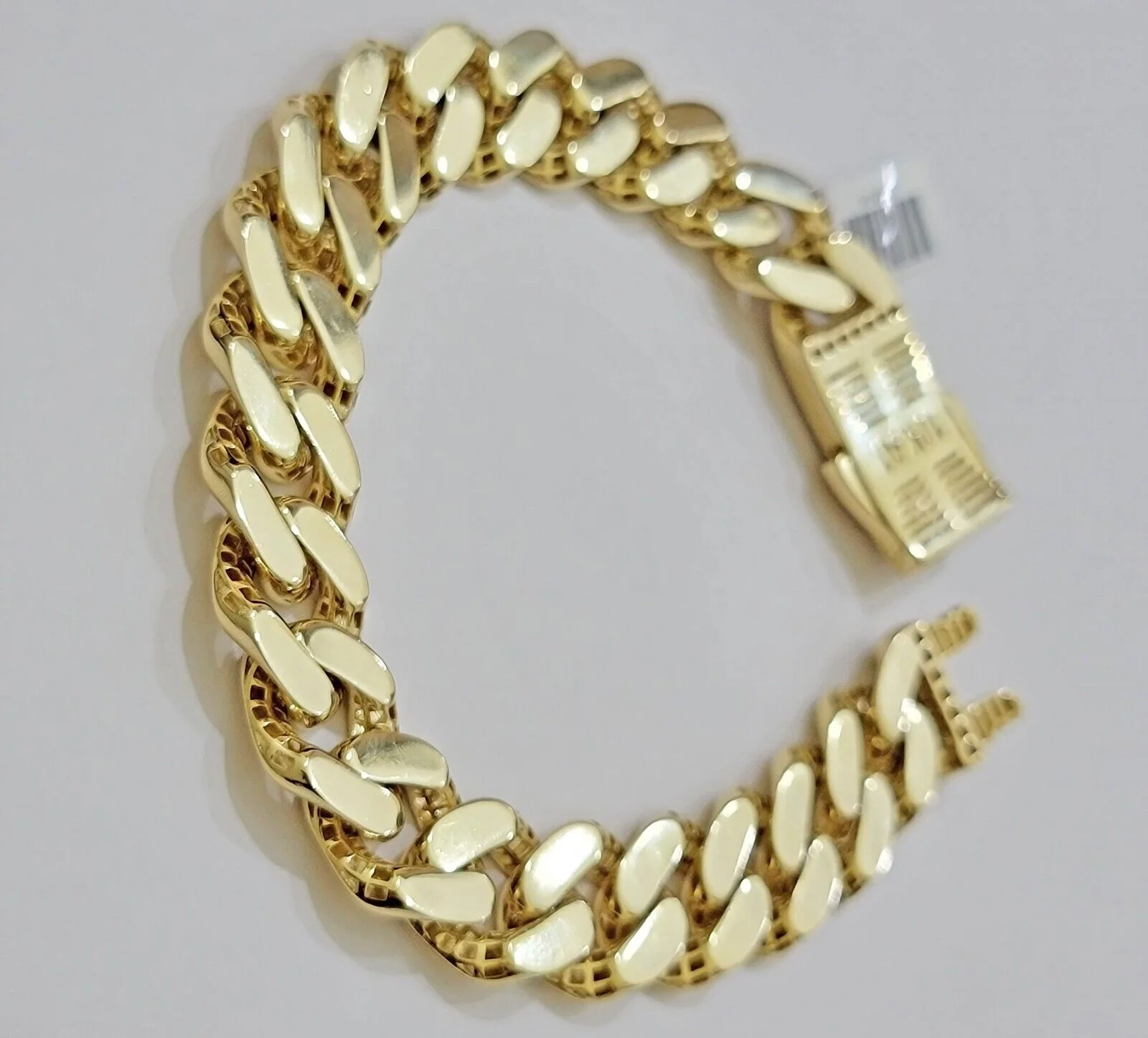 Real 10k Gold Bracelet Mens 9 inch 15mm Royal Cuban Link 10kt Yellow Gd CZ Lock - Image 10