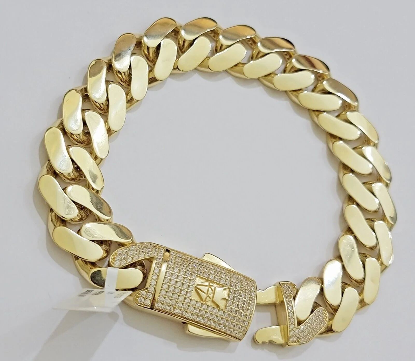 Real 10k Gold Bracelet Mens 9 inch 15mm Royal Cuban Link 10kt Yellow Gd CZ Lock - Image 4