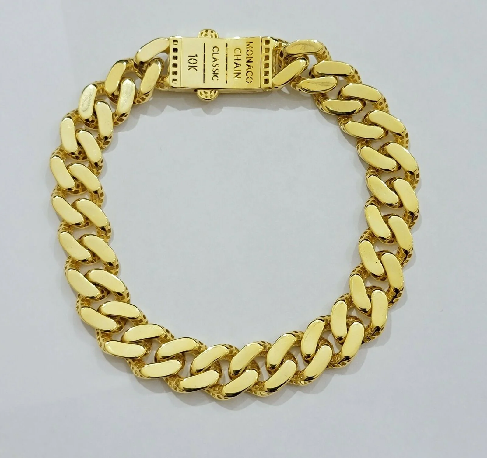 Real 10k Gold Bracelet Royal Miami Cuban Link 8.5mm 8.5Inch Moneco Box Lock,10kt - Image 9