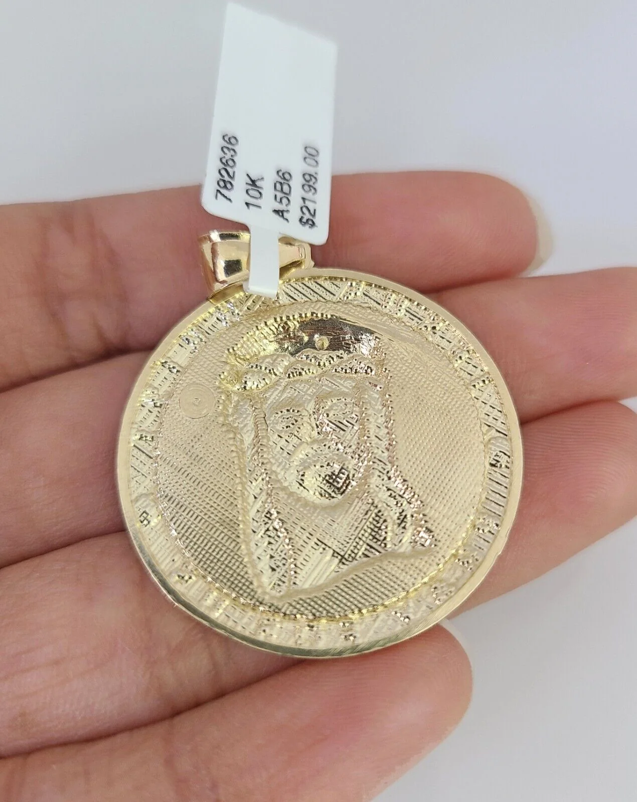 Real 10k Gold Byzantine Chain Jesus Charm Pendant SET 3mm 22 Inch Men's Necklace - Image 7