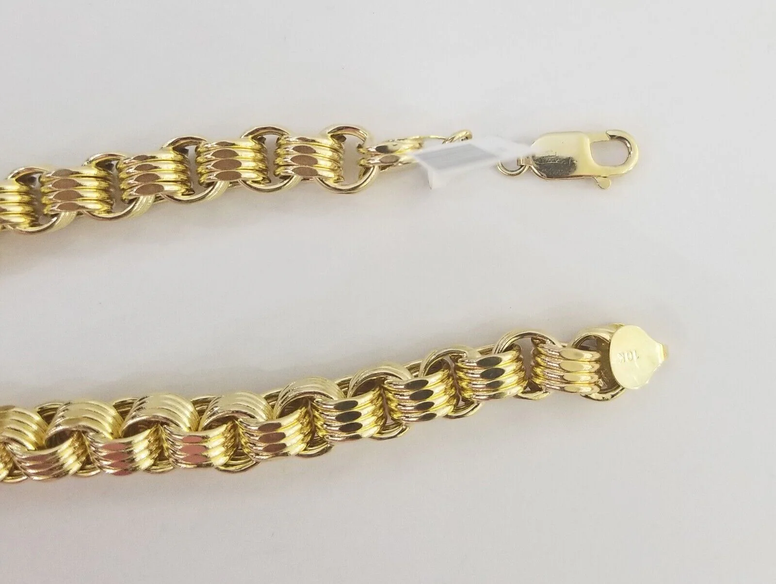 Real 10k Gold Byzantine Chain Mens necklace 8.5 mm 22" Inch 10kt yellow gold - Image 4