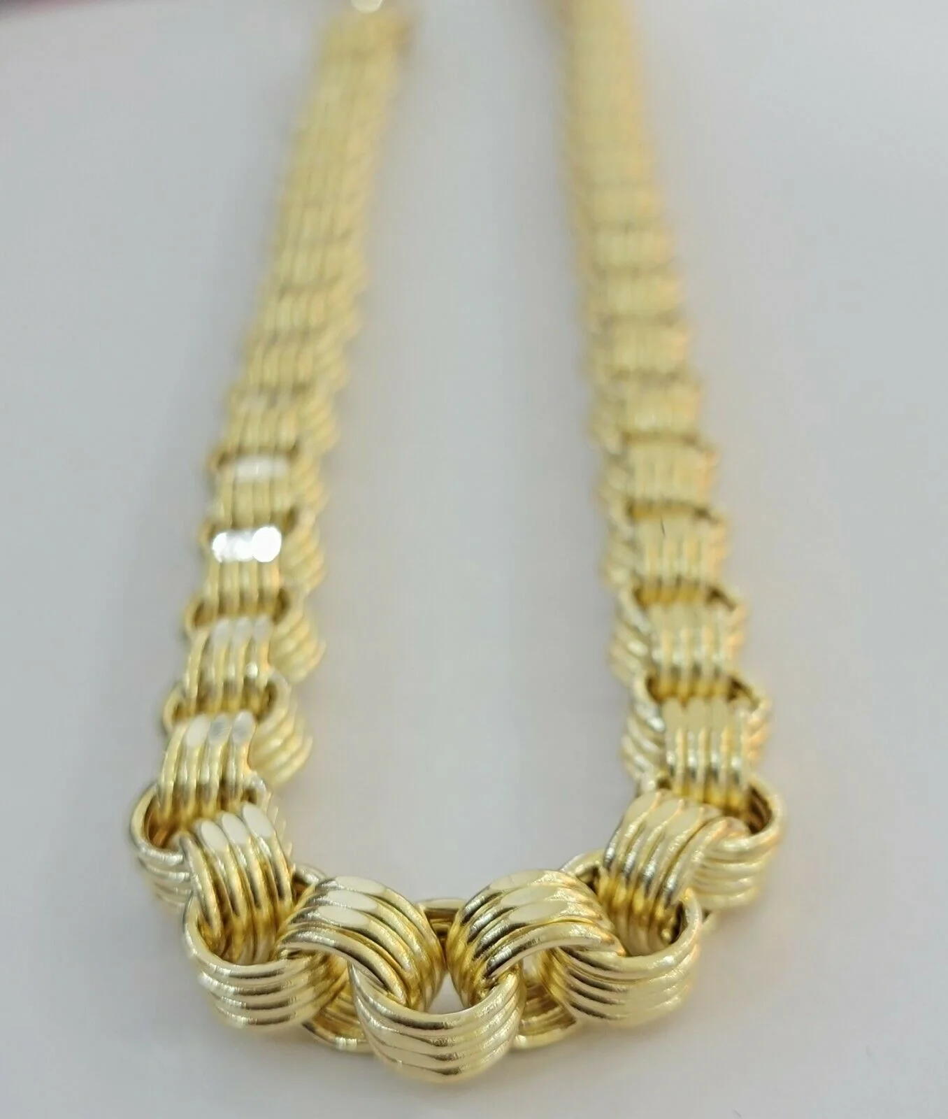 Real 10k Gold Byzantine Chain Necklace 8mm 24" Inch long Men's 10kt Yellow Gold - Image 3