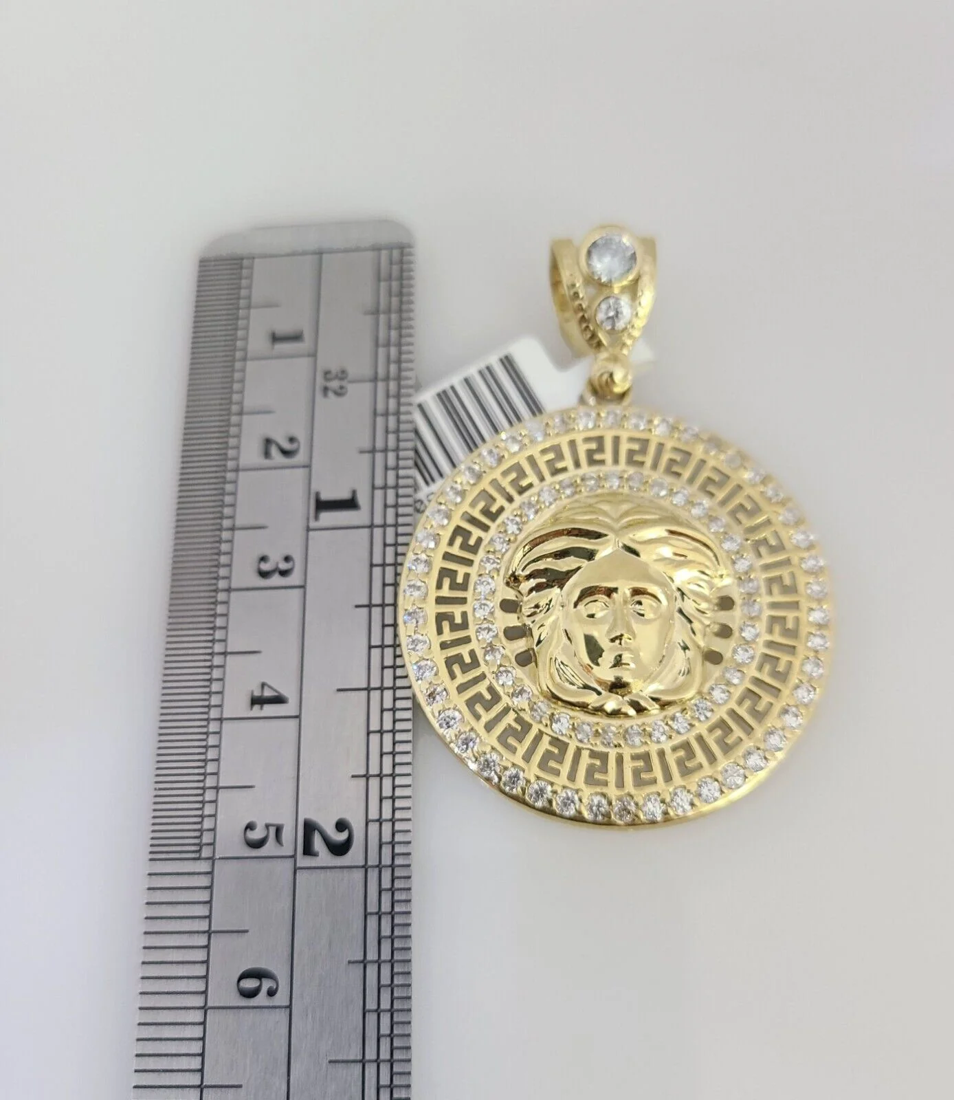 Real 10k Gold Byzantine Necklace Medusa Head Charm SET Chain 20-30" 3mm Pendant - Image 4