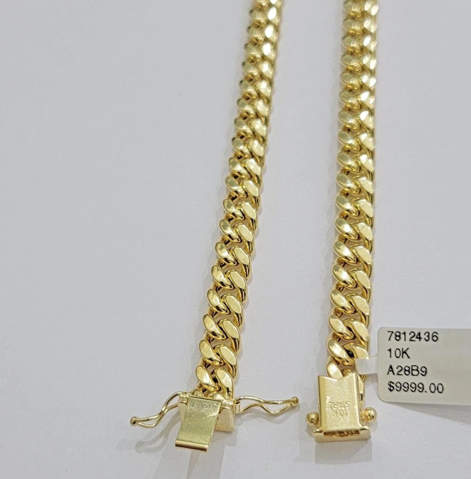 Real 10k Gold Chain 7mm 22 Inch Miami Cuban Link Box Clasp Mens 10kt Yellow Gold - Image 6