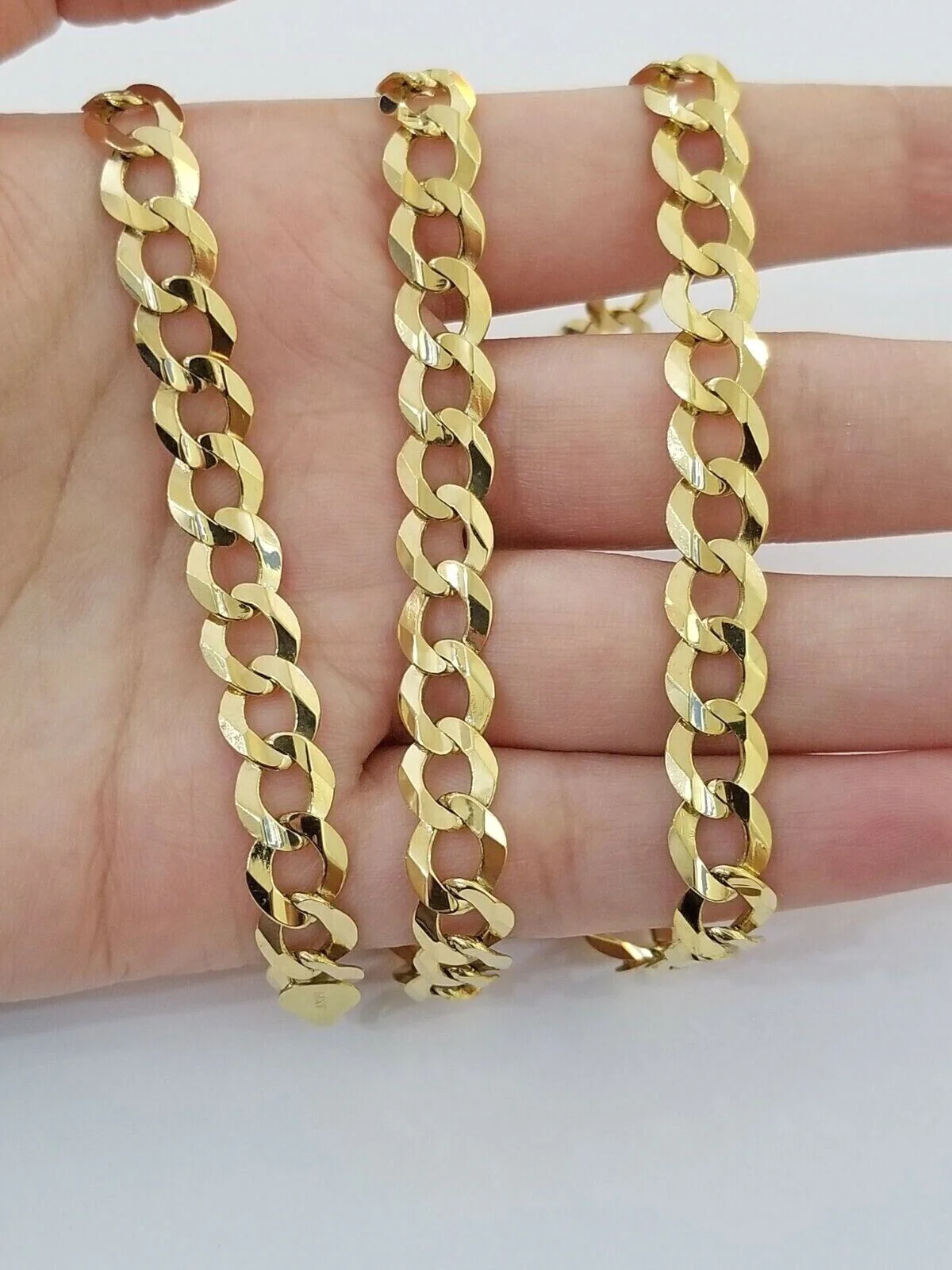 Real 10k Gold Chain Cuban Curb Link 10mm 18 in - 30 Inch Mens Solid 10kt Yellow - Image 7