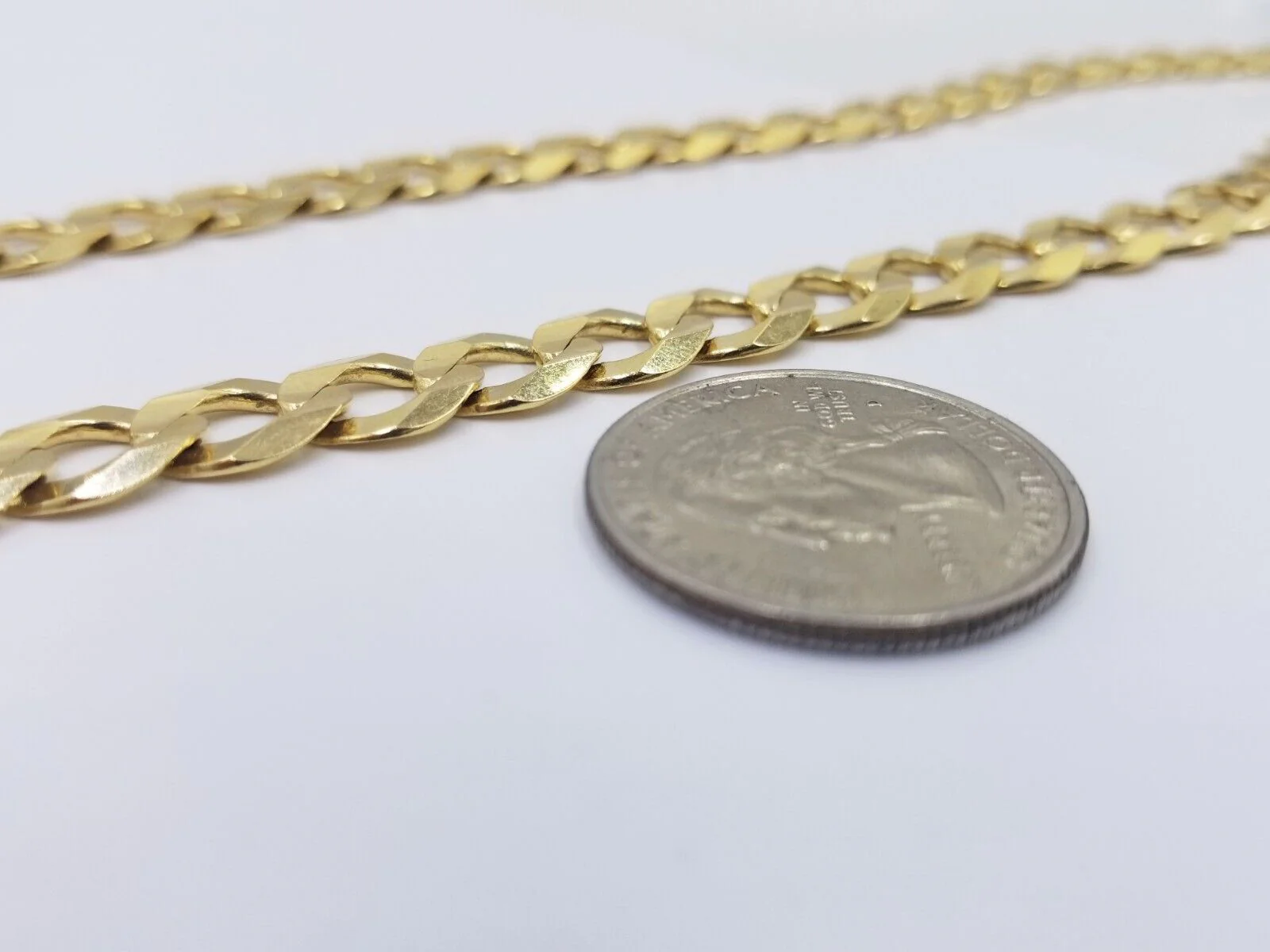 Real 10k Gold Chain Cuban Curb Link 24 Inch 10mm Solid 10kt Yellow Gold Necklace - Image 8
