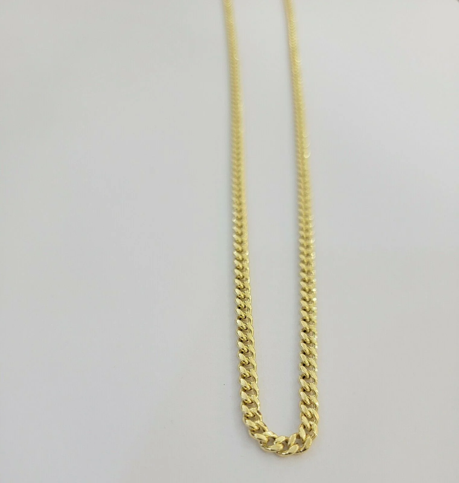 Real 10k Gold Chain Miami Cuban Link Necklace 18" 20" 22" 24" 26" 3.5mm 10kt Oro - Image 8