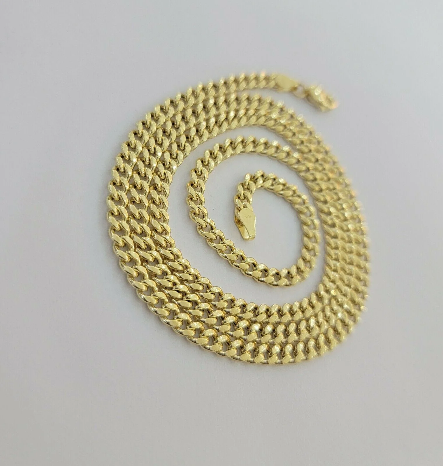 Real 10k Gold Chain Miami Cuban Link Necklace 18" 20" 22" 24" 26" 3.5mm 10kt Oro - Image 9