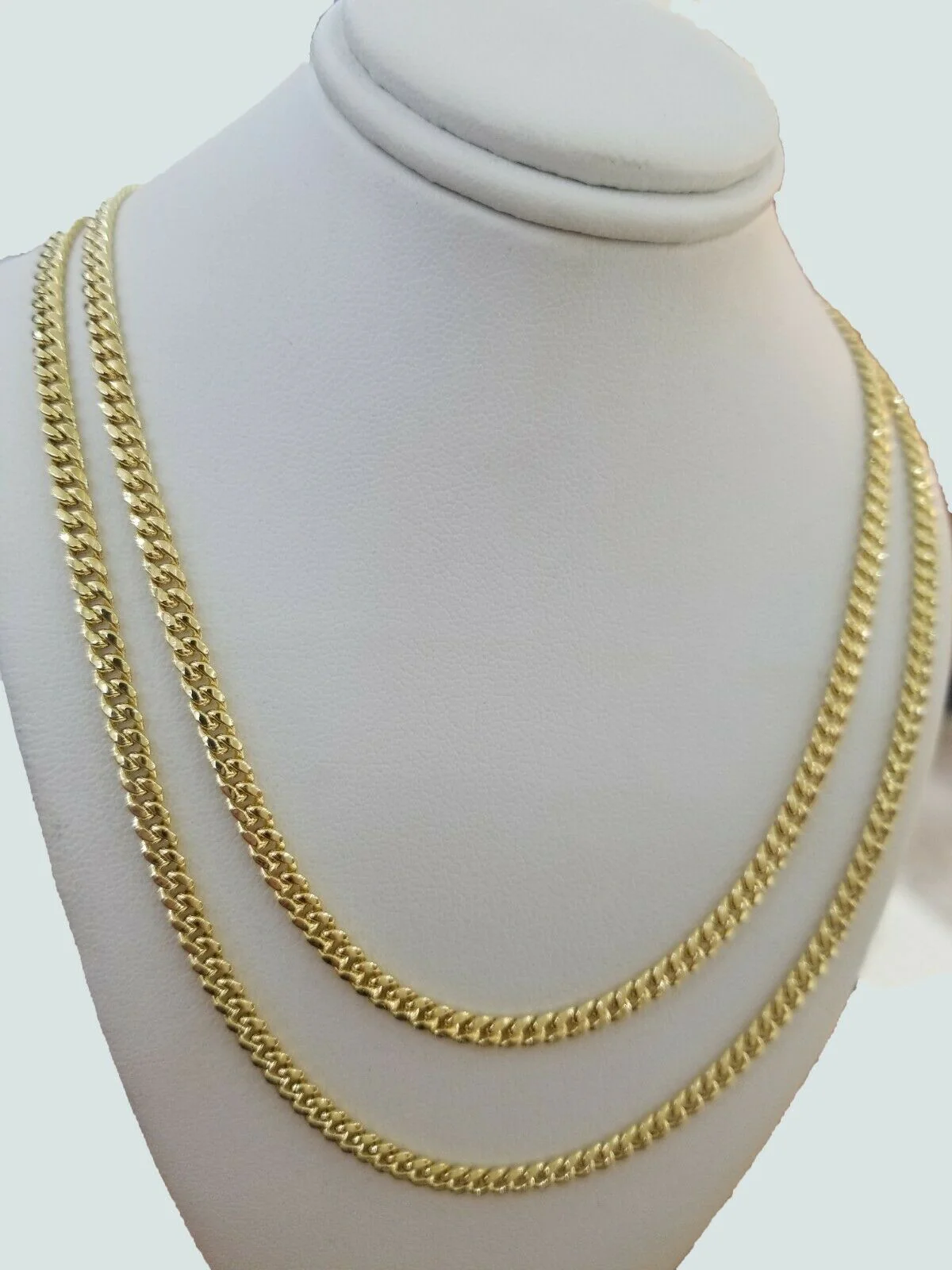 Real 10k Gold Chain Miami Cuban Link Necklace 18" 20" 22" 24" 26" 4.5mm 10kt Oro - Image 4