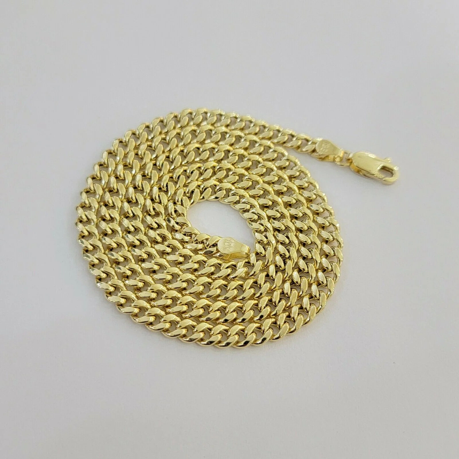 Real 10k Gold Chain Miami Cuban Link Necklace 18" 20" 22" 24" 26" 4.5mm 10kt Oro - Image 9