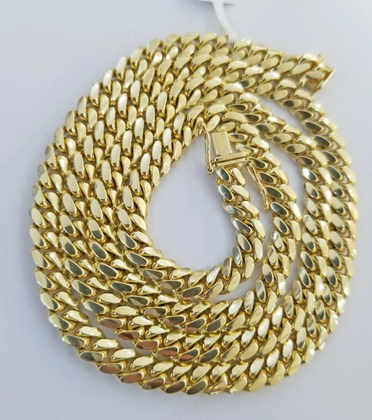 Real 10k Gold Chain Miami Cuban Solid Link Necklace 24" Inch 7mm 10KT BOX CLASP - Image 7