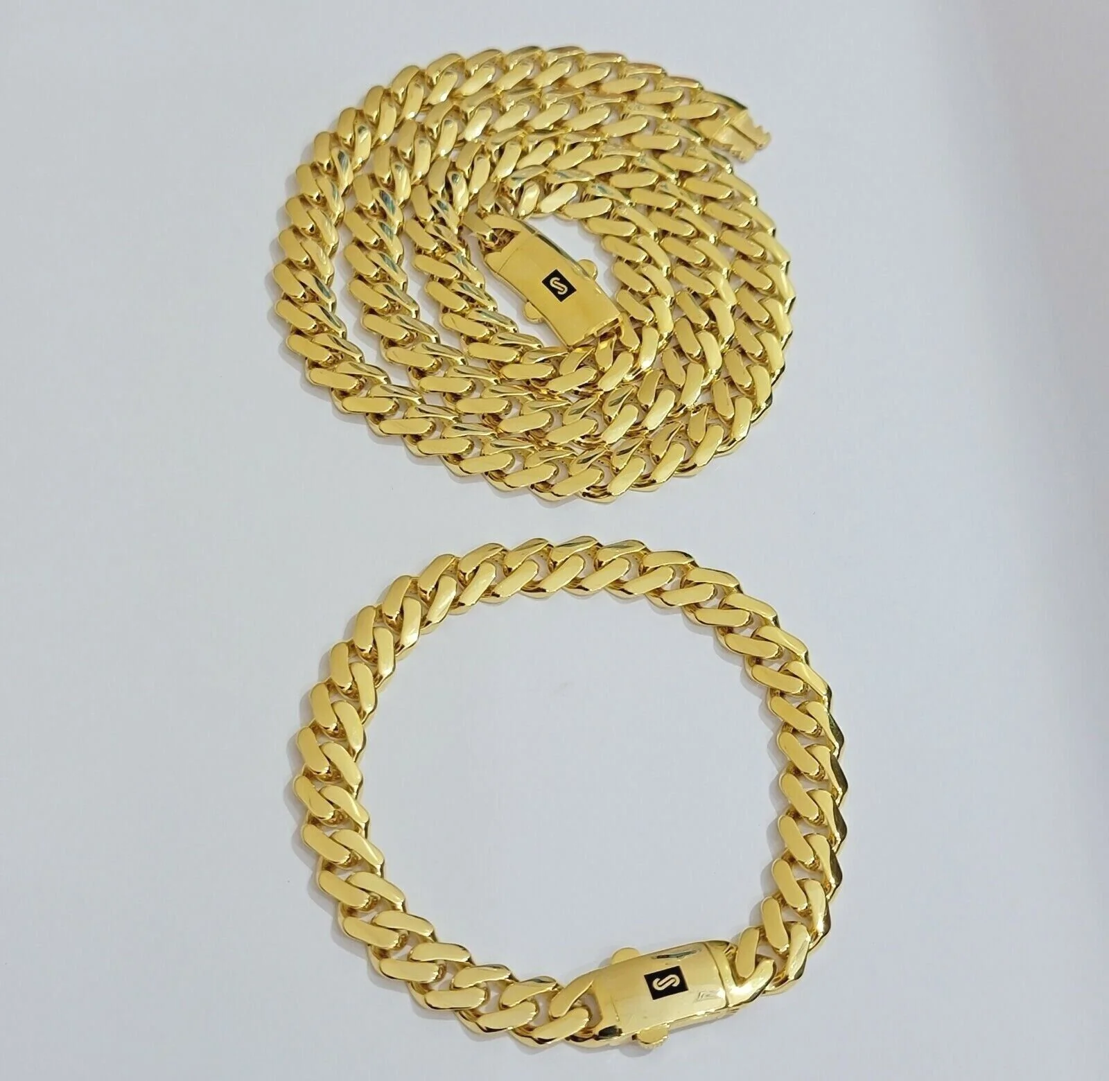 Real 10k Gold Chain Monaco Necklace Cuban Royal Link 8.5 mm 22" Inch Plain ,10KT - Image 6
