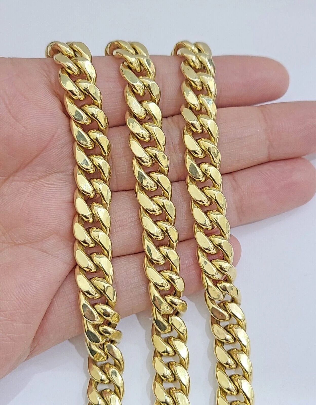 Real 10k Gold Chain Necklace 9mm 24 Inch Miami Cuban Link Strong Men's 10KT Gold - Image 8