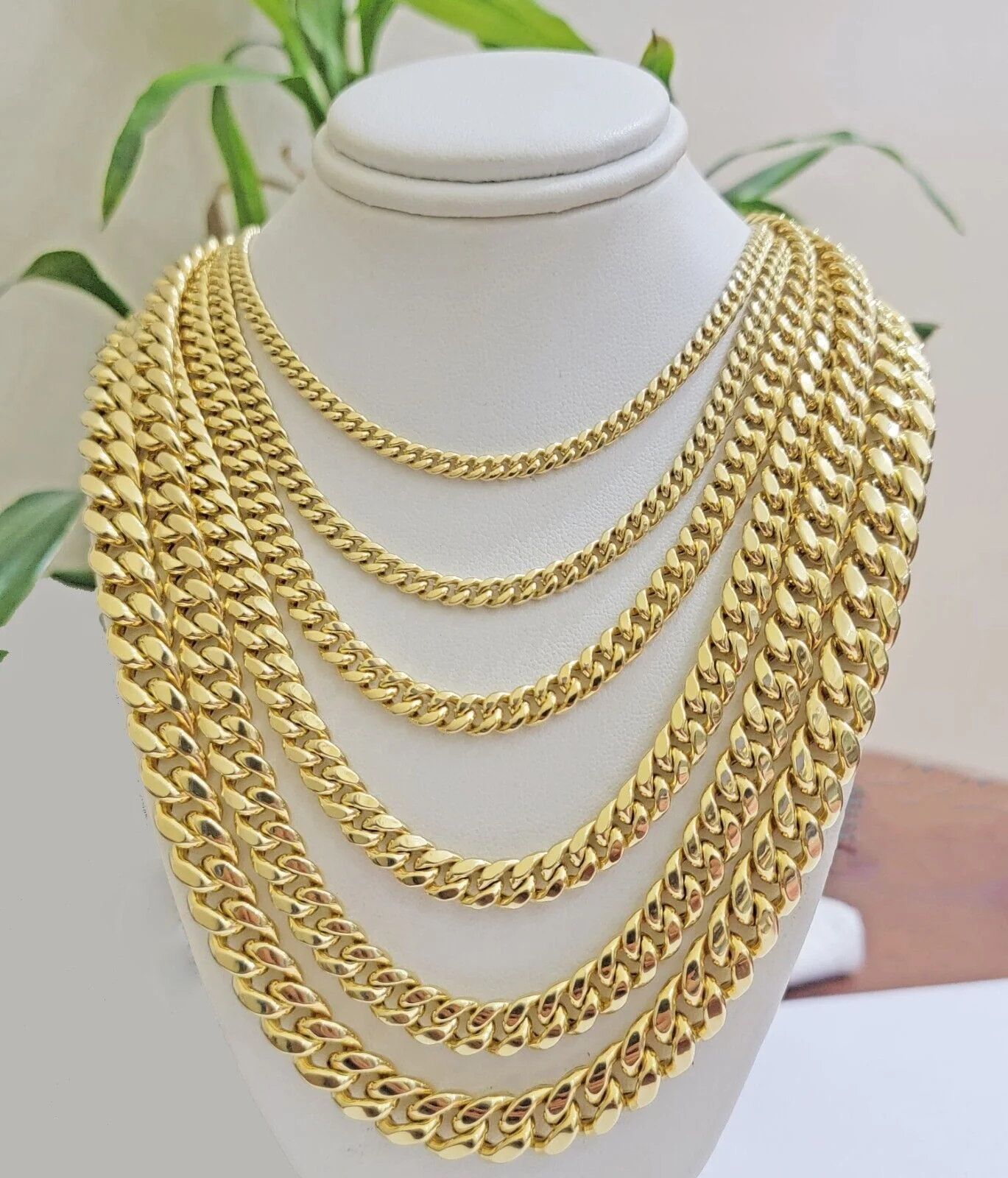 Real 10k Gold Chain Necklace Miami Cuban Link 18"-30" Inch 6mm 7mm 8mm 9mm 10mm - Image 2