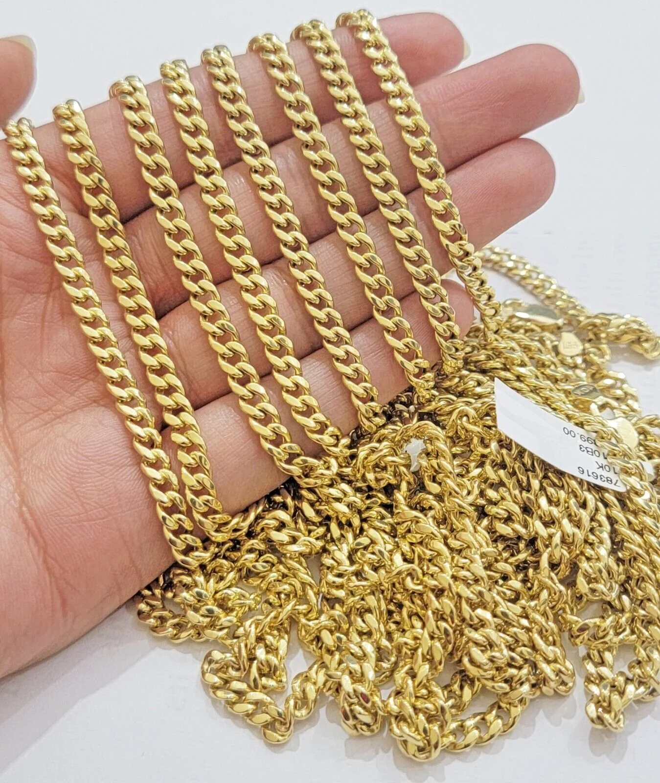 Real 10k Gold chain Necklace Miami Cuban Link 5mm 16"-28" 10kt Yellow Men Women