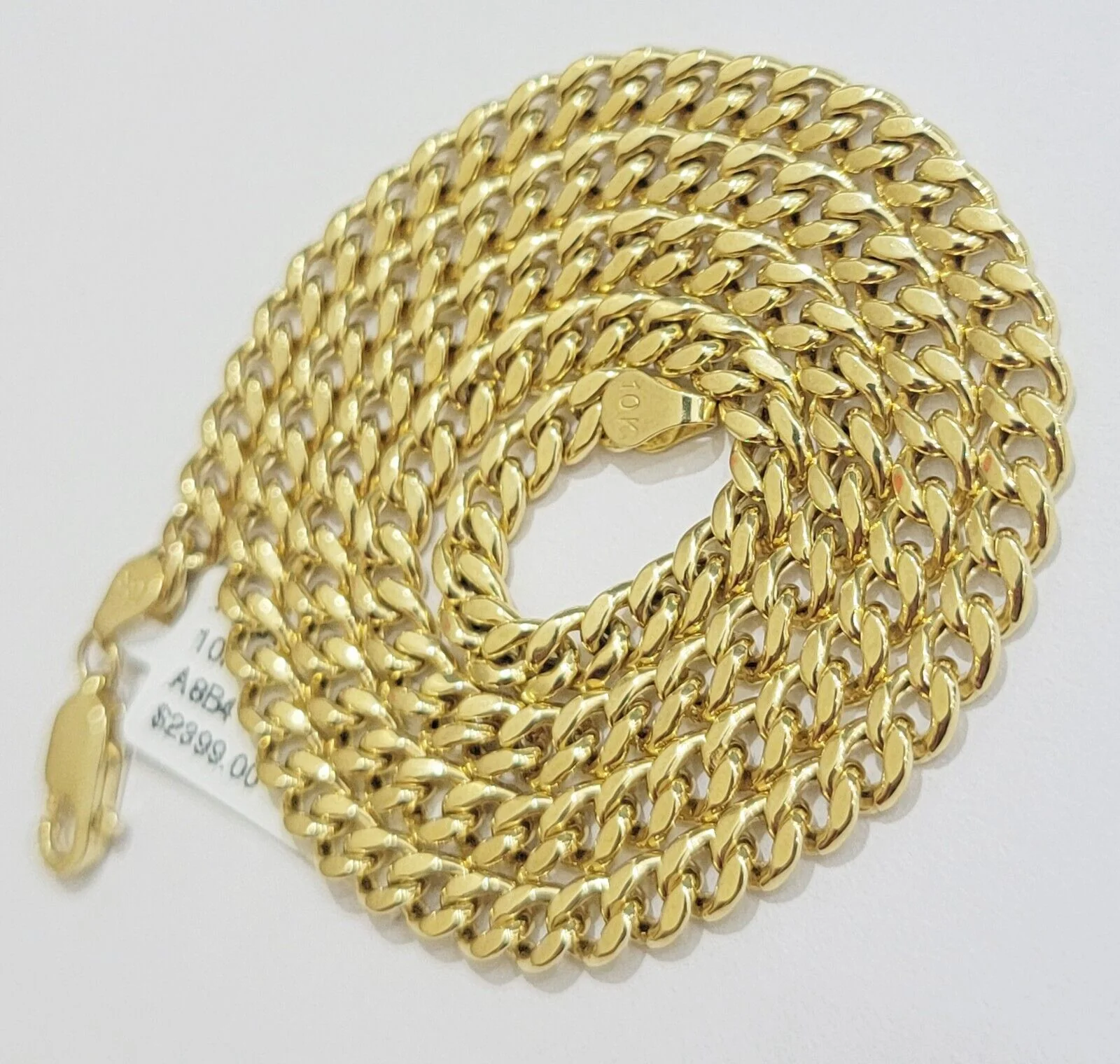 Real 10k Gold chain Necklace Miami Cuban Link 5mm 16"-28" 10kt Yellow Men Women - Image 12