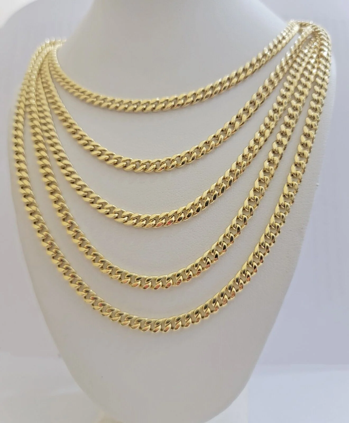 Real 10k Gold chain Necklace Miami Cuban Link 5mm 16"-28" 10kt Yellow Men Women - Image 6