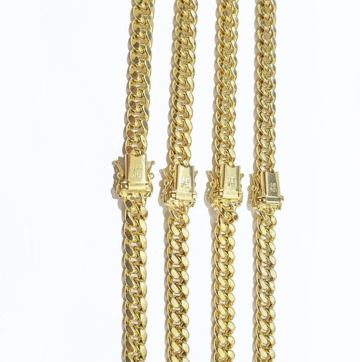 Real 10k Gold Chain Necklace Miami Cuban Link 7mm 18" - 30 Inch Mens 10kt Yellow - Image 2