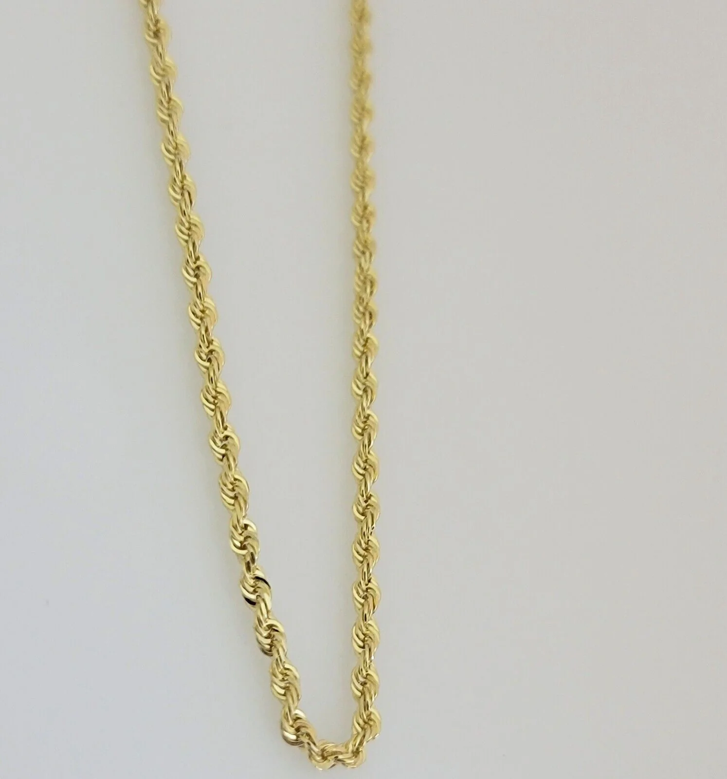 Real 10k Gold Chain Necklace Rope 22 Inch 2.5mm Diamond Cut Solid 10kt Men Women - Image 3