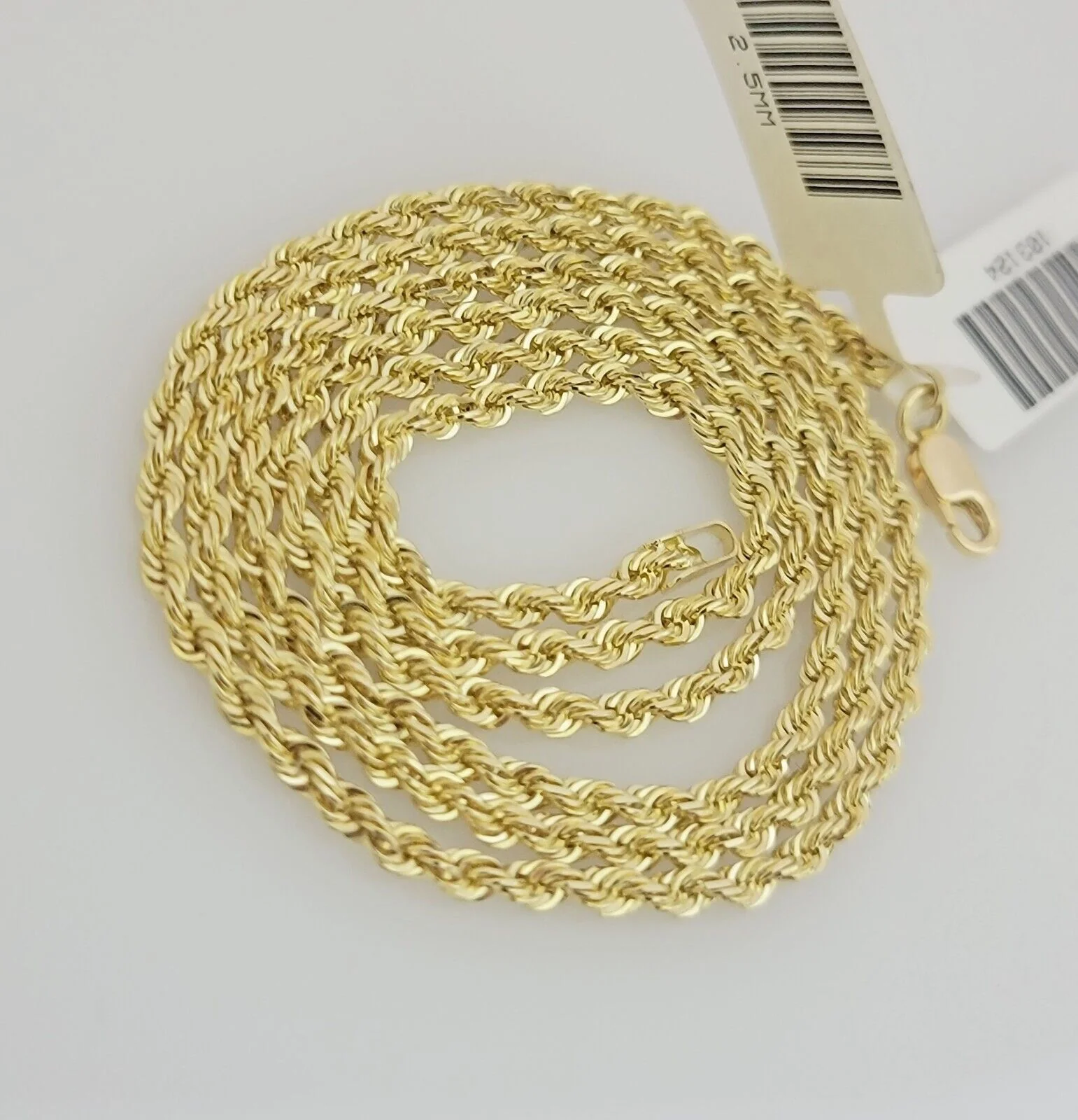 Real 10k Gold Chain Necklace Rope 24 Inch 2.5mm Diamond Cut Solid 10kt Men Women - Image 3