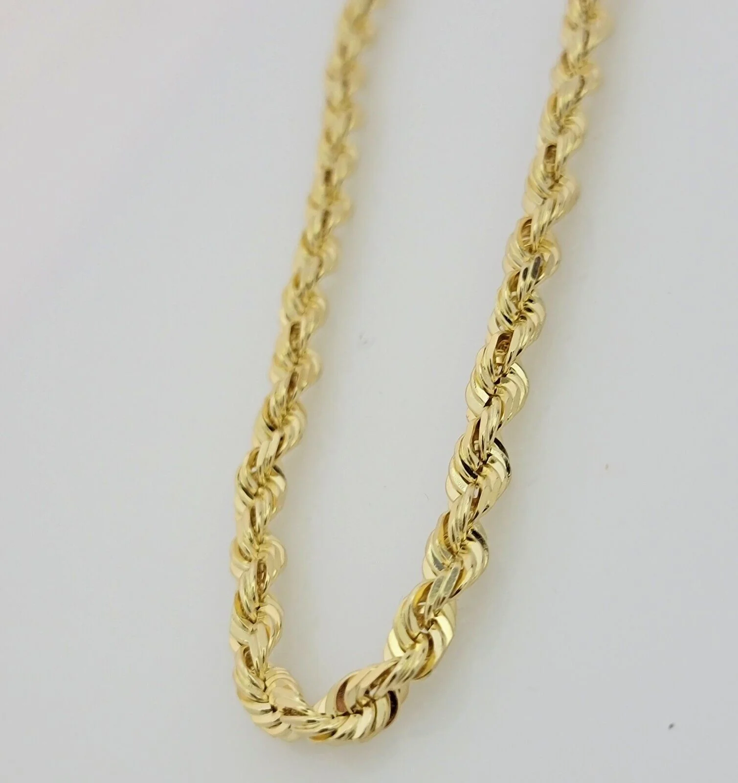 Real 10k Gold Chain Necklace Rope 24 Inch 6mm Diamond Cut Solid 10kt For mens - Image 2