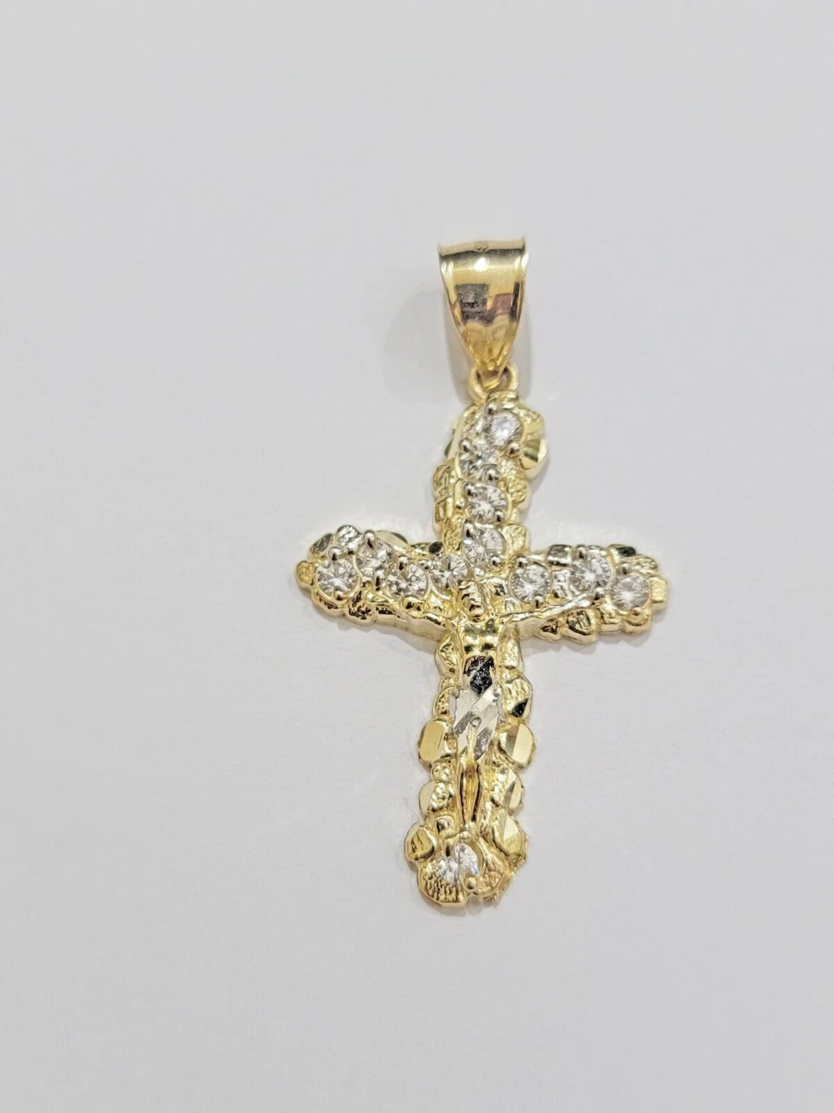 Real 10k Gold Cross Charm pendant & Franco Chain Necklace 2.5mm 20" Men Women - Image 10