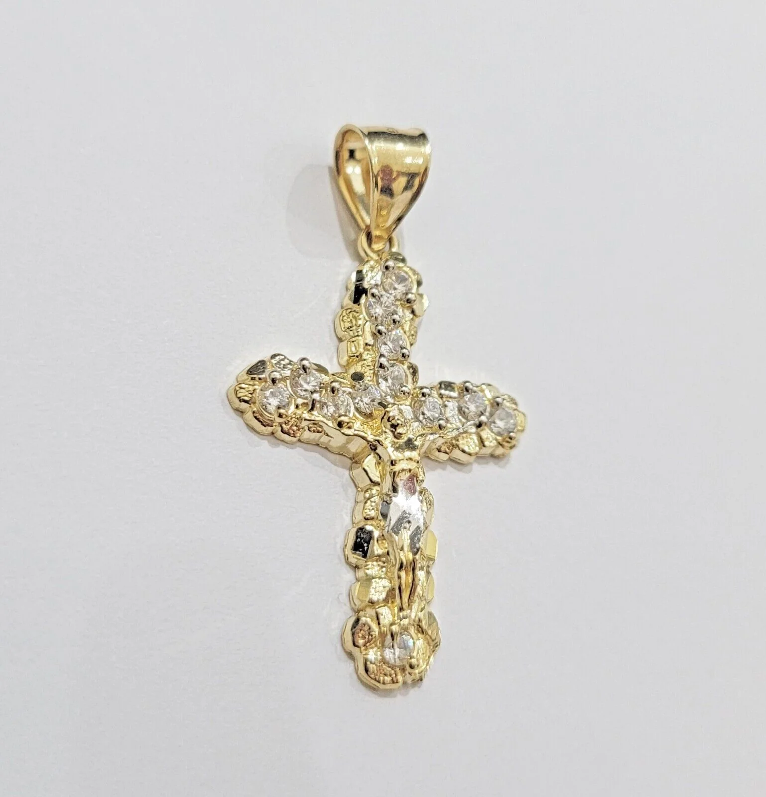 Real 10k Gold Cross Charm pendant & Franco Chain Necklace 2.5mm 20" Men Women - Image 11