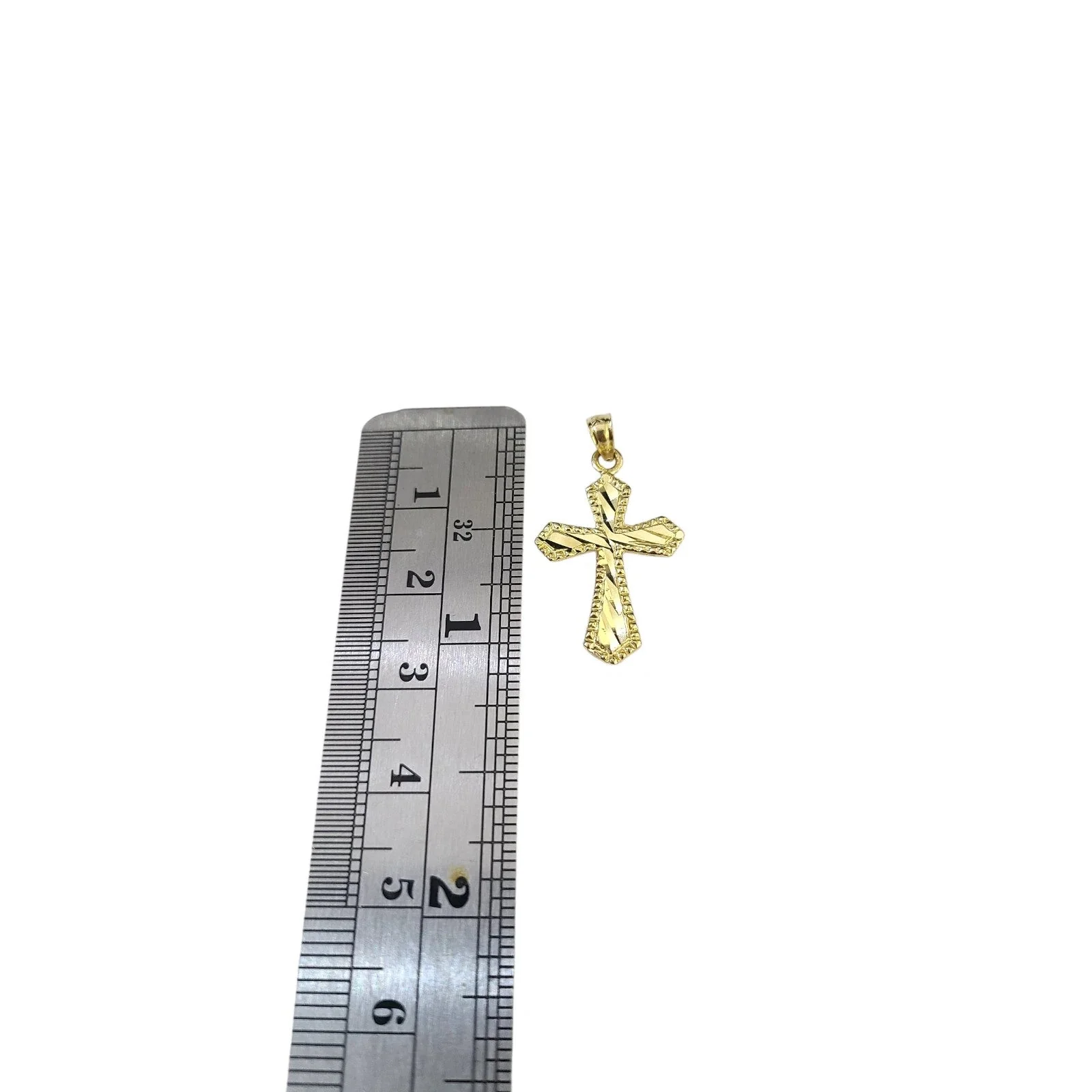 Real 10k Gold Cross Charm Pendant Franco Chain Necklace SET 2.5mm 16"-26" - Image 4