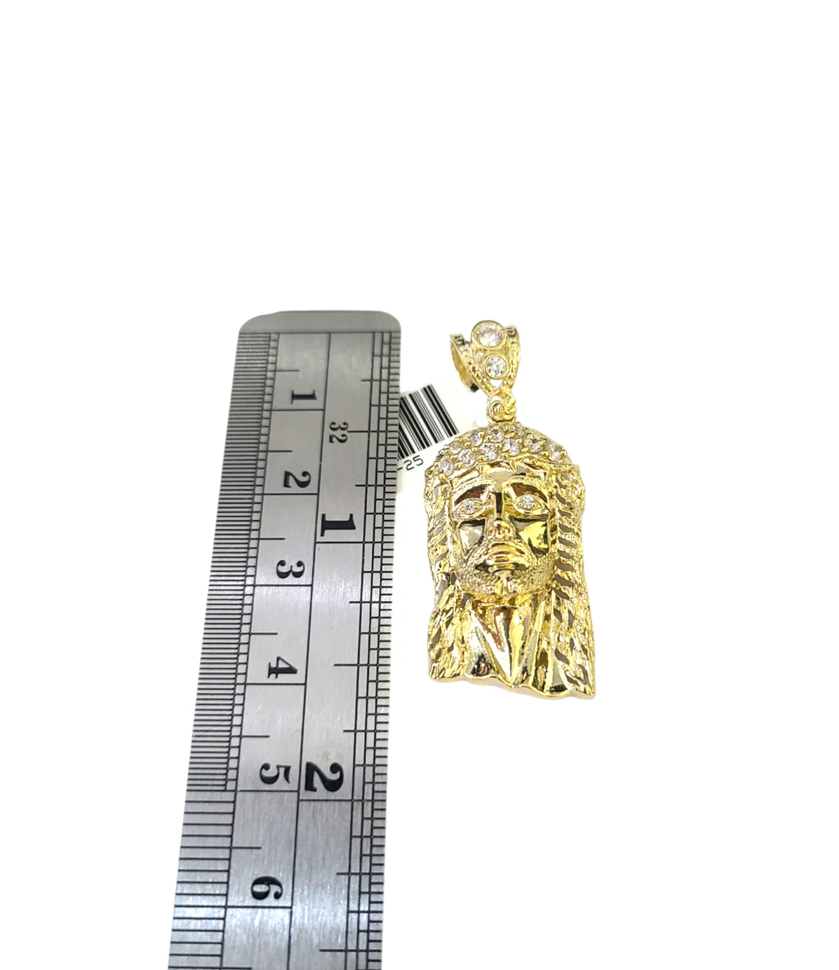 Real 10k Gold Franco Chain Christ Head Charm Pendant Necklace SET 2.5mm 18"-26" - Image 5