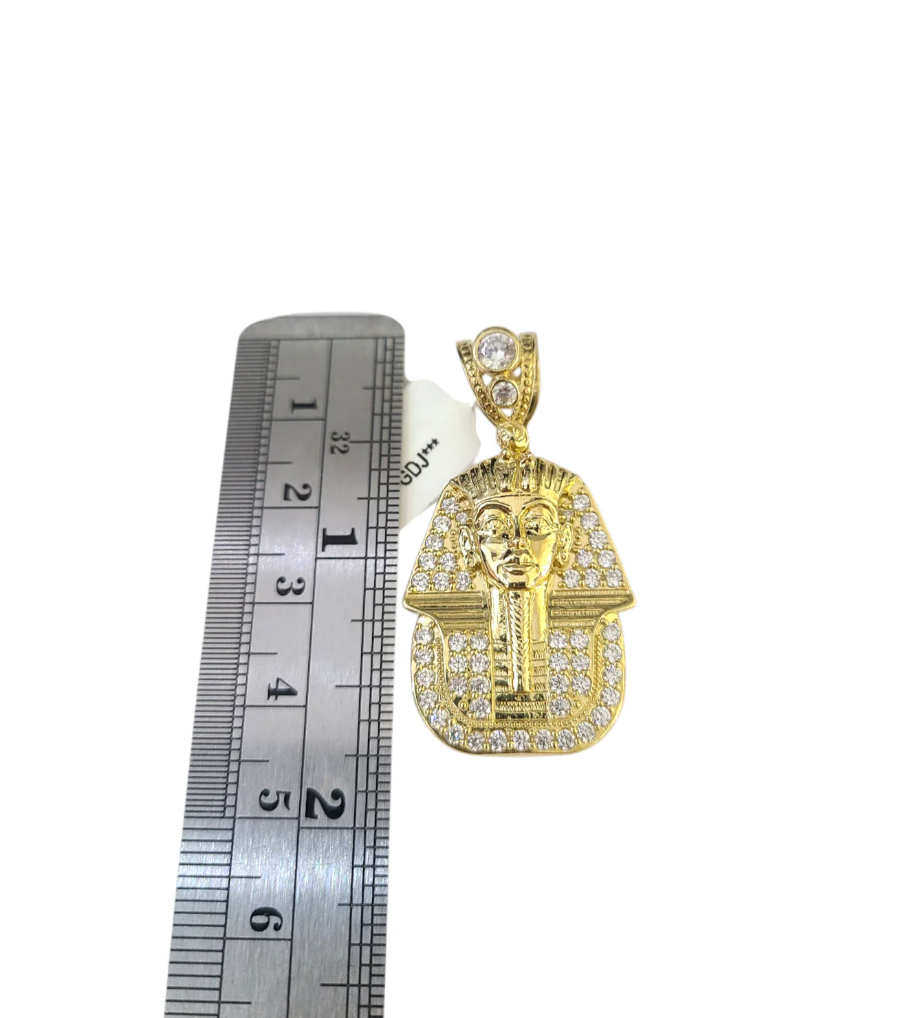 Real 10k Gold Franco Chain Pharaoh Head Charm Pendant Necklace SET 2.5mm 18"-26" - Image 6