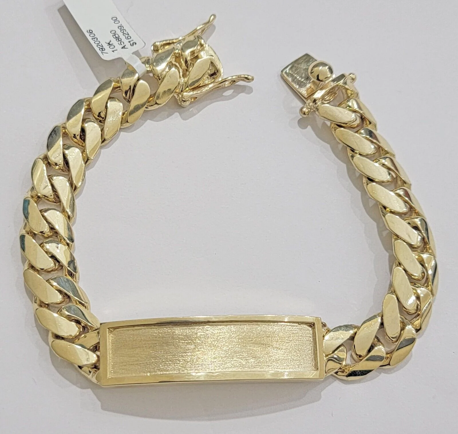 Real 10k Gold ID Bracelet Miami Cuban Solid link 10mm Name Plate 9 Inch Box Lock - Image 5