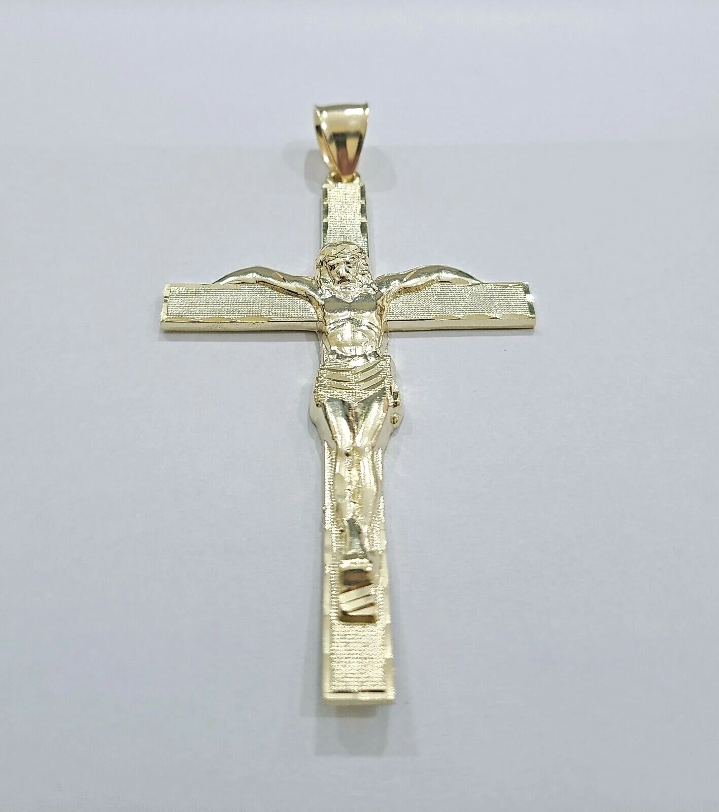 Real 10k Gold Jesus Crucifix Charm Pendant 10kt Yellow Gold Men Women - Image 2