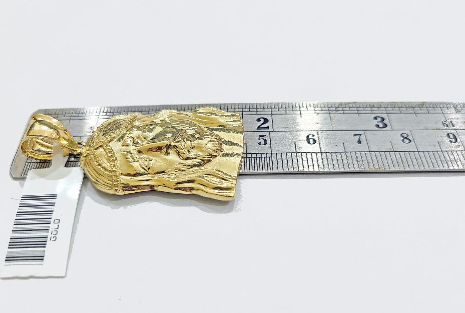 Real 10k Gold Jesus Head Charm Pendant 1.5'' Inch 10KT Yellow Gold - Image 4