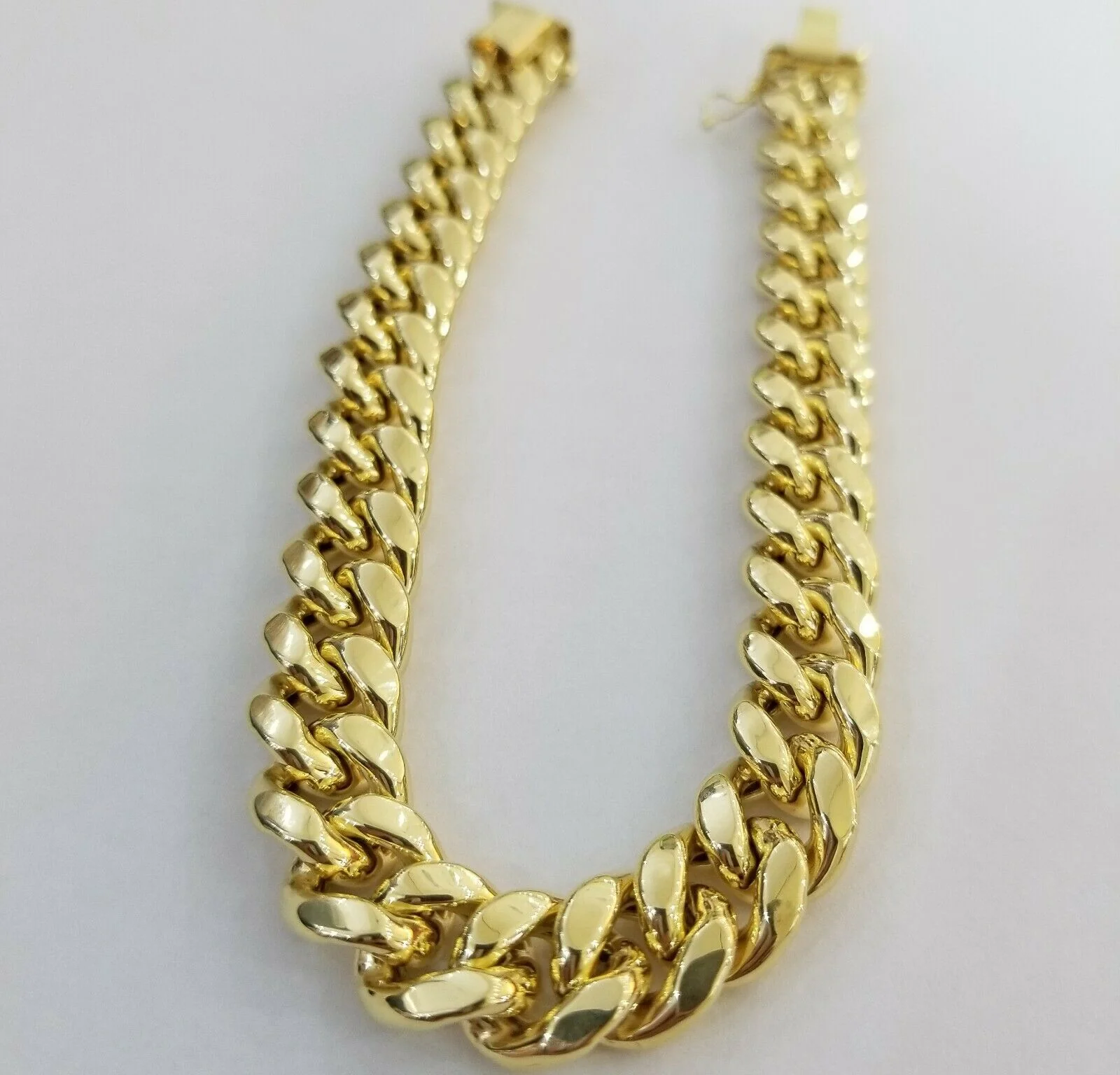 Real 10k Gold Mens Bracelet Miami Cuban Link 9" 15mm Box clasp Thick Strong 10kt - Image 3