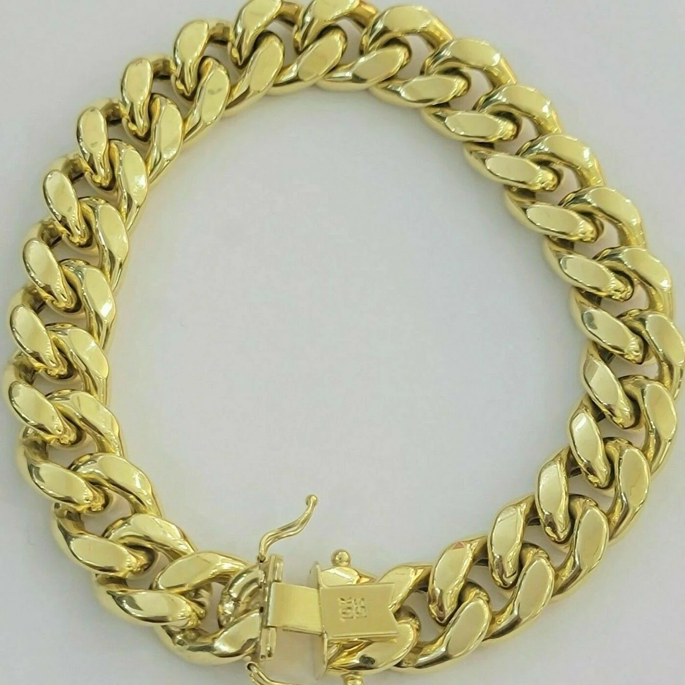 Real 10k Gold Mens Bracelet Miami Cuban Link 9" 15mm Box clasp Thick Strong 10kt - Image 7